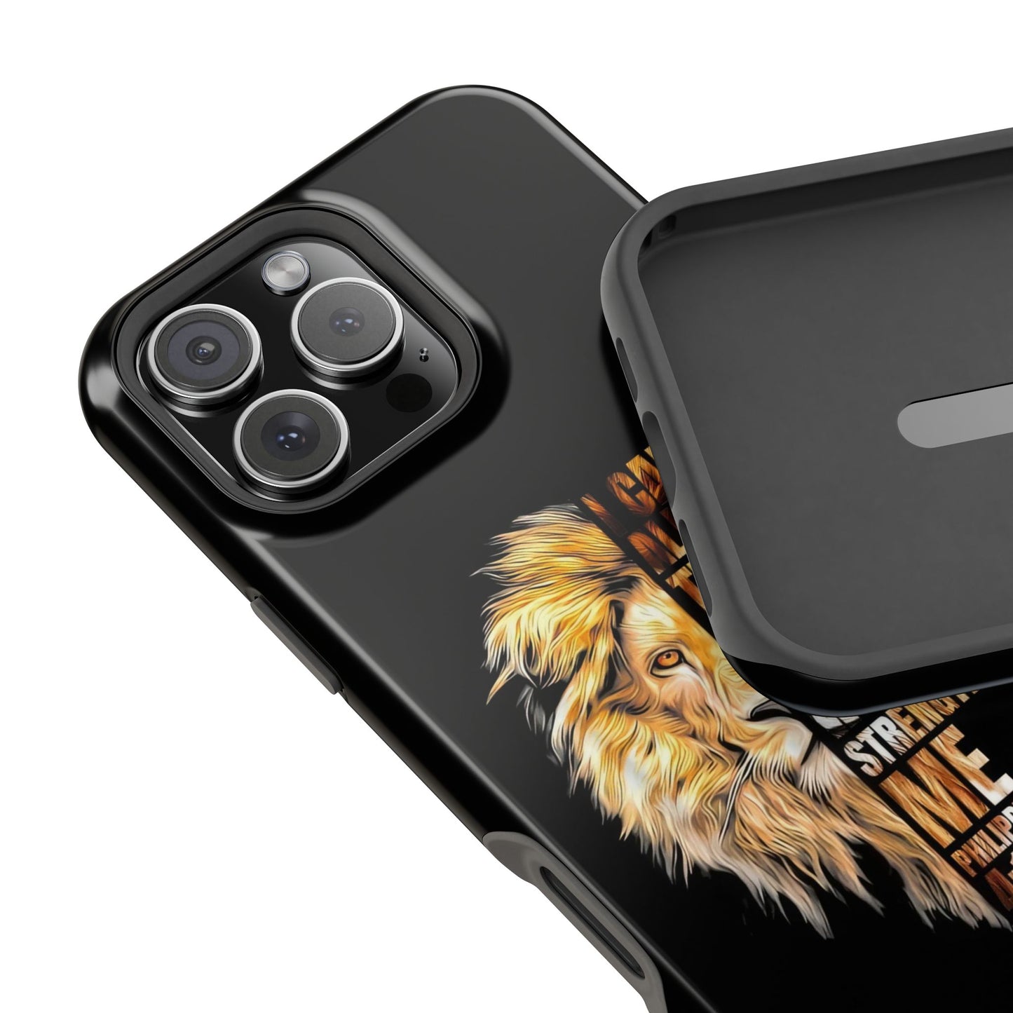 Inspirational Lion Magnetic iPhone Case, Strength & Faith, Christian Accessories