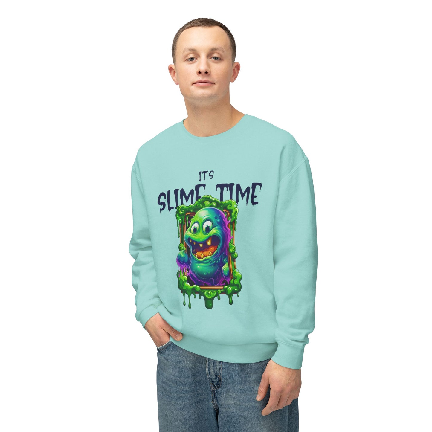 It's Slime Time Unisex Lightweight Crewneck Sweatshirt