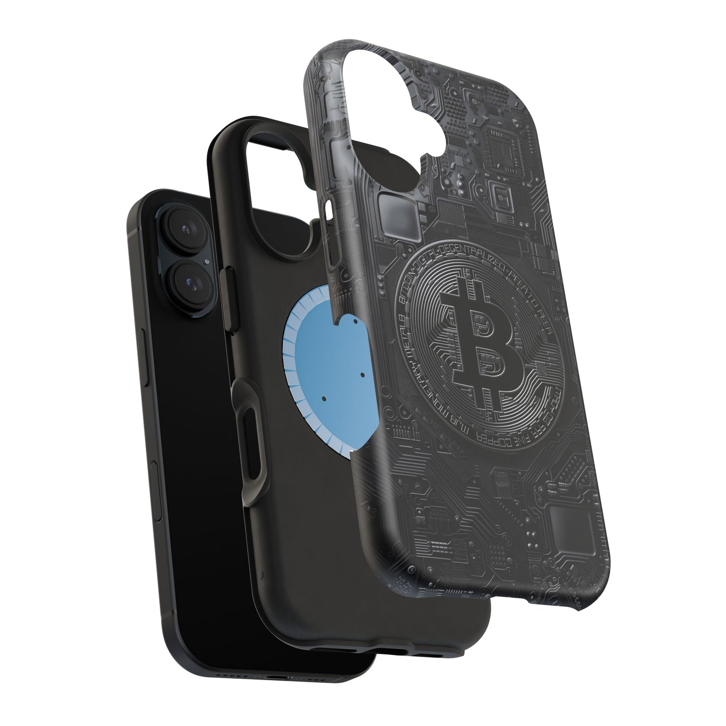 Black Bitcoin Magnetic iPhone Cases - Ideal for Tech Enthusiasts