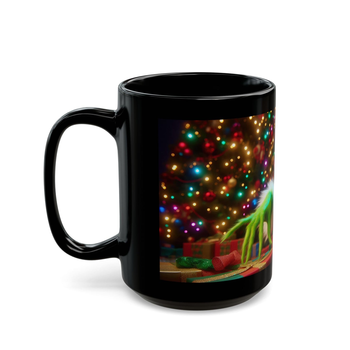 Sneaky Santa Black Mug - 11oz, 15oz