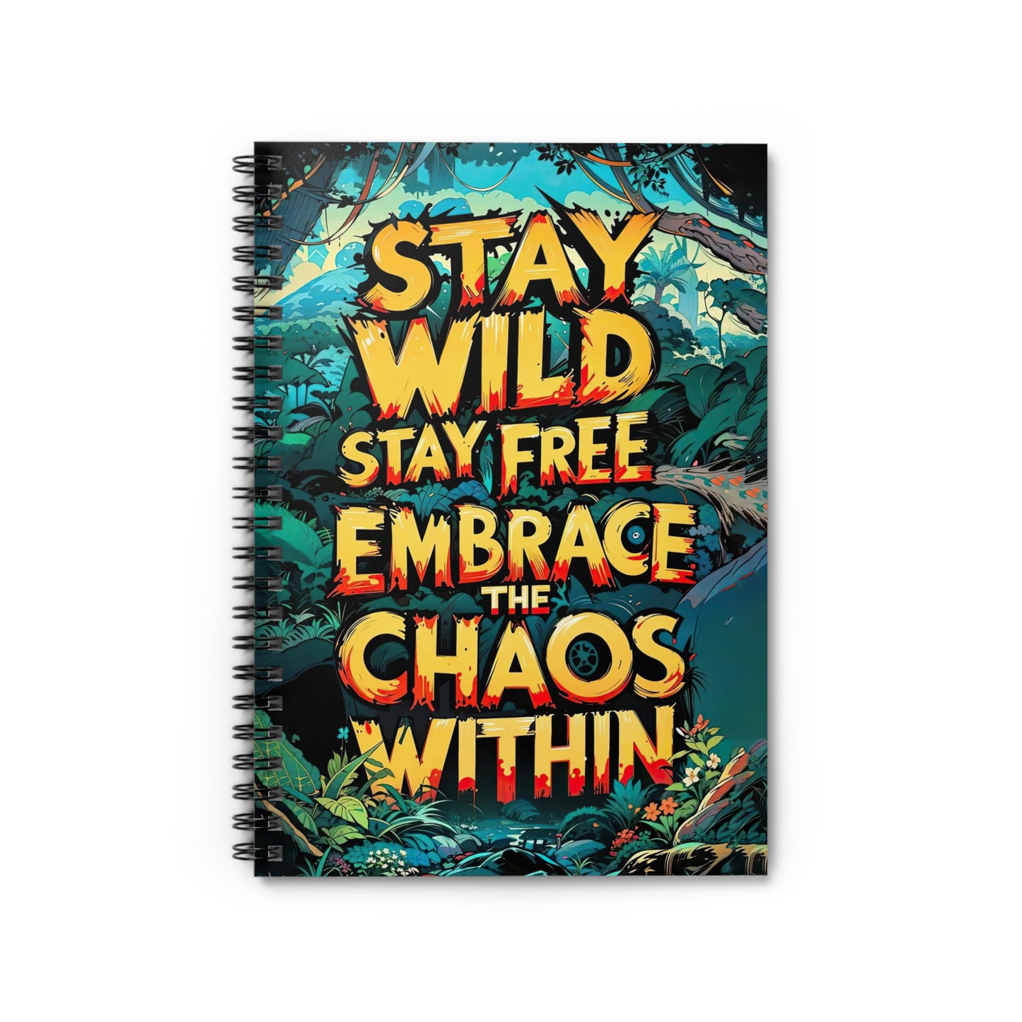 Wild Spirit Spiral Notebook 6" x 8" – Inspirational Journal, 'Stay Wild' Design