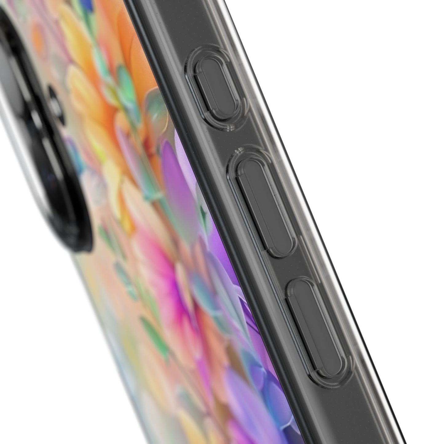 Floral Clear Phone Case -  Colorful Spring Design