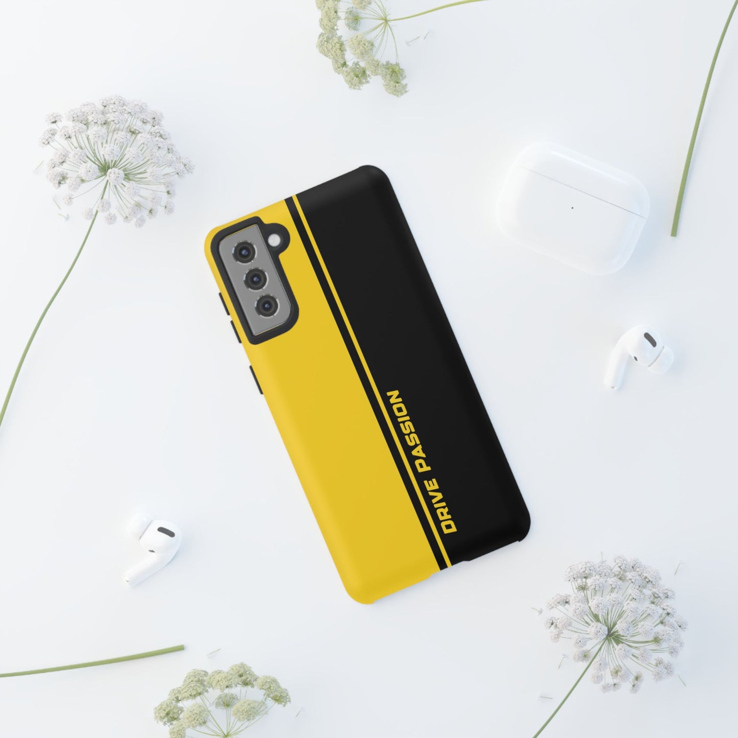 Drive Passion Tough Case – Bold Yellow & Black Design