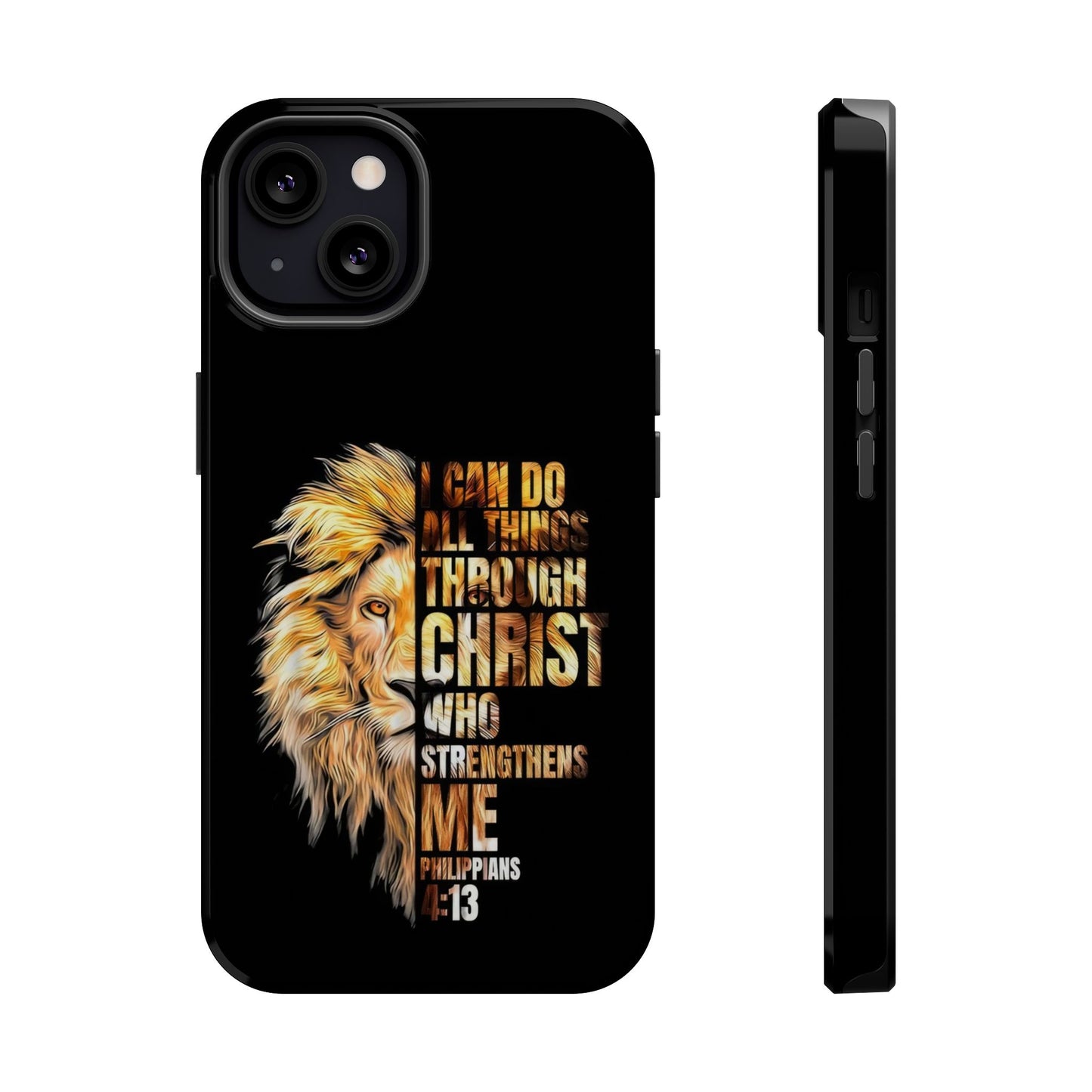 Inspirational Lion Magnetic iPhone Case, Strength & Faith, Christian Accessories