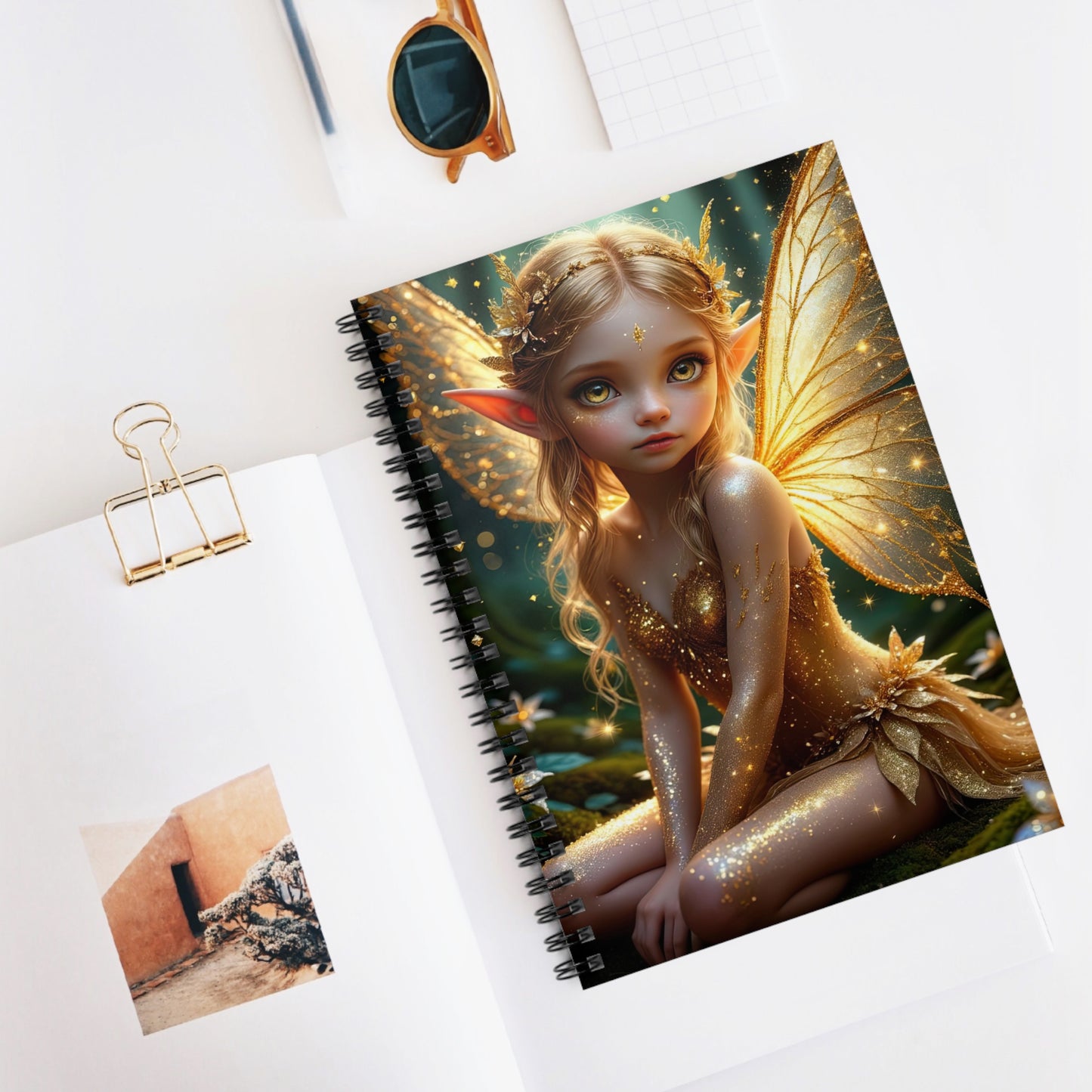 Fairy Themed Spiral Notebook - Journal for Students, Artists, and Fantasy Lovers
