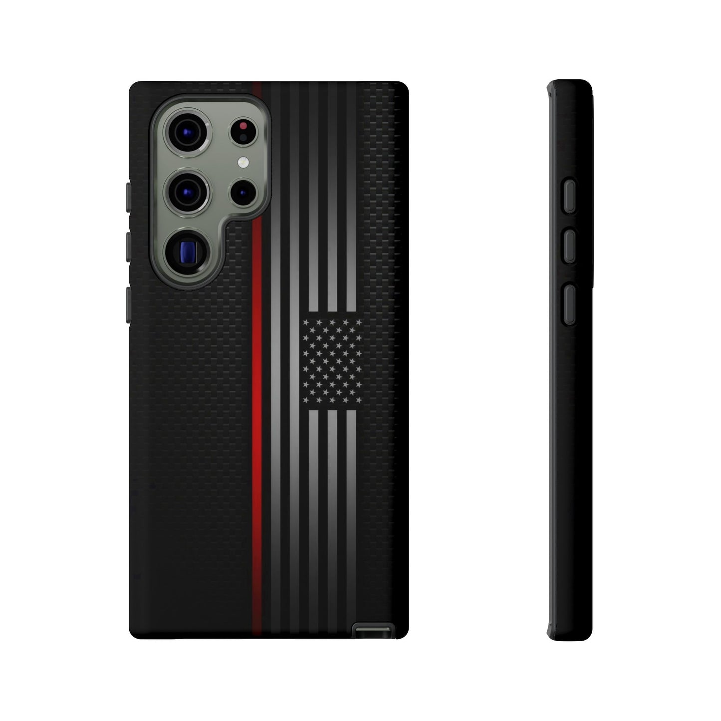 Elegant Patriotic Samsung Phone Case, Thin Red Line Design
