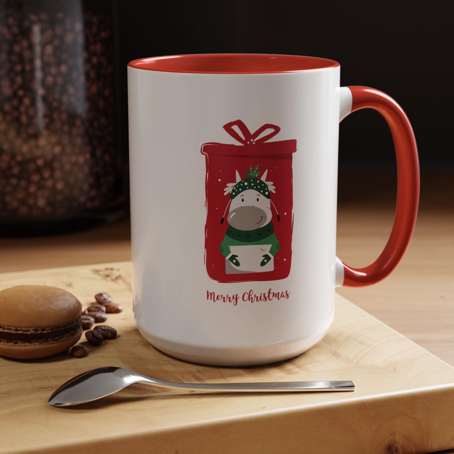 Merry Christmas Accent Coffee Mug (11, 15oz)