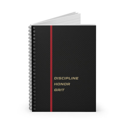 Motivational Spiral Notebook - Discipline, Honor, Grit