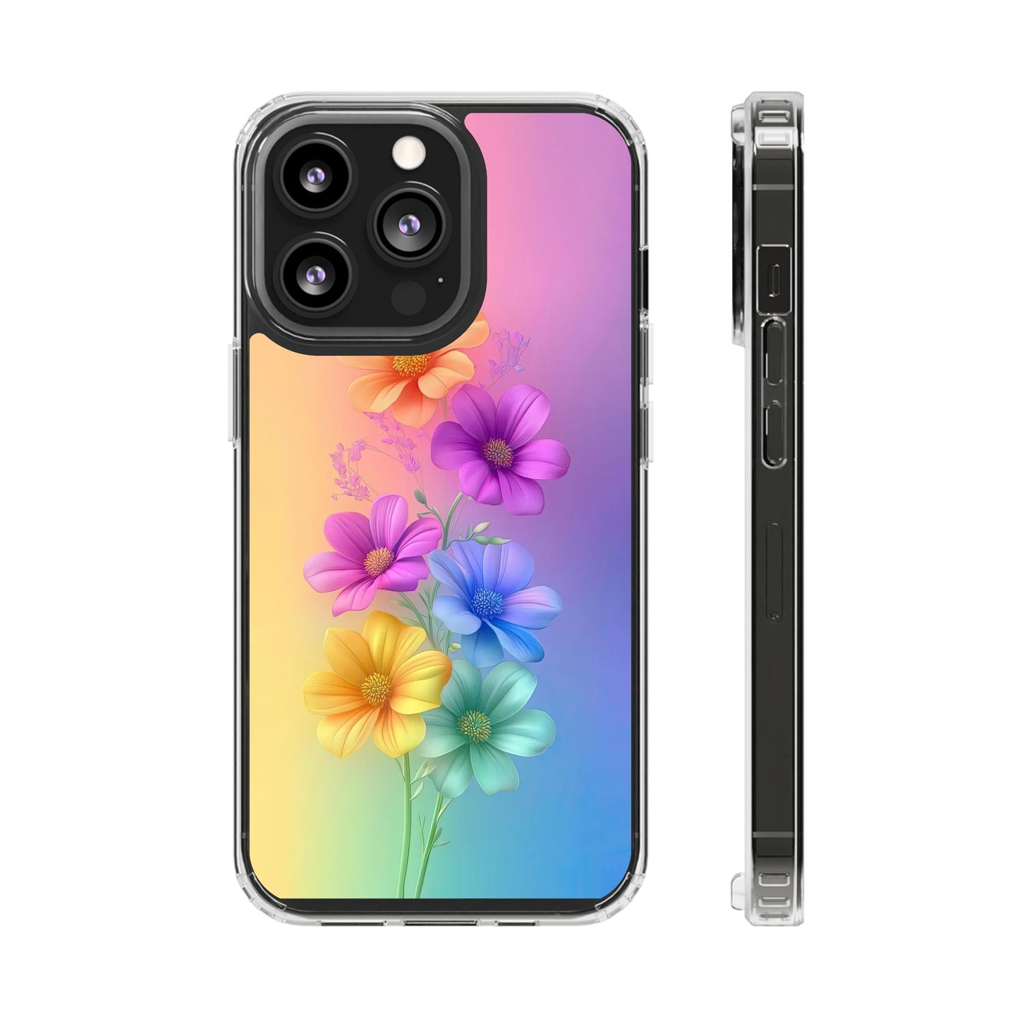Floral Clear Phone Case – Colorful Flower Design