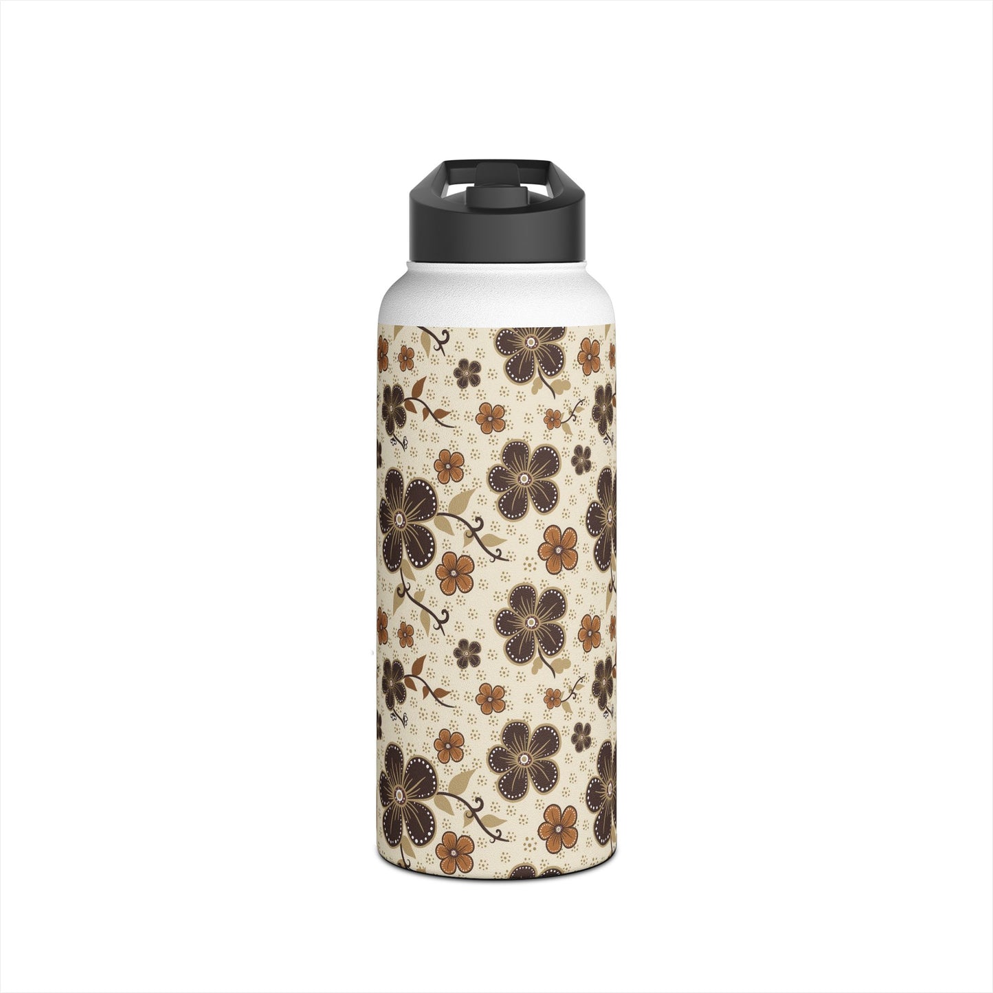 Timeless Elegance Stainless Steel Water Bottle, Standard Lid / Beige