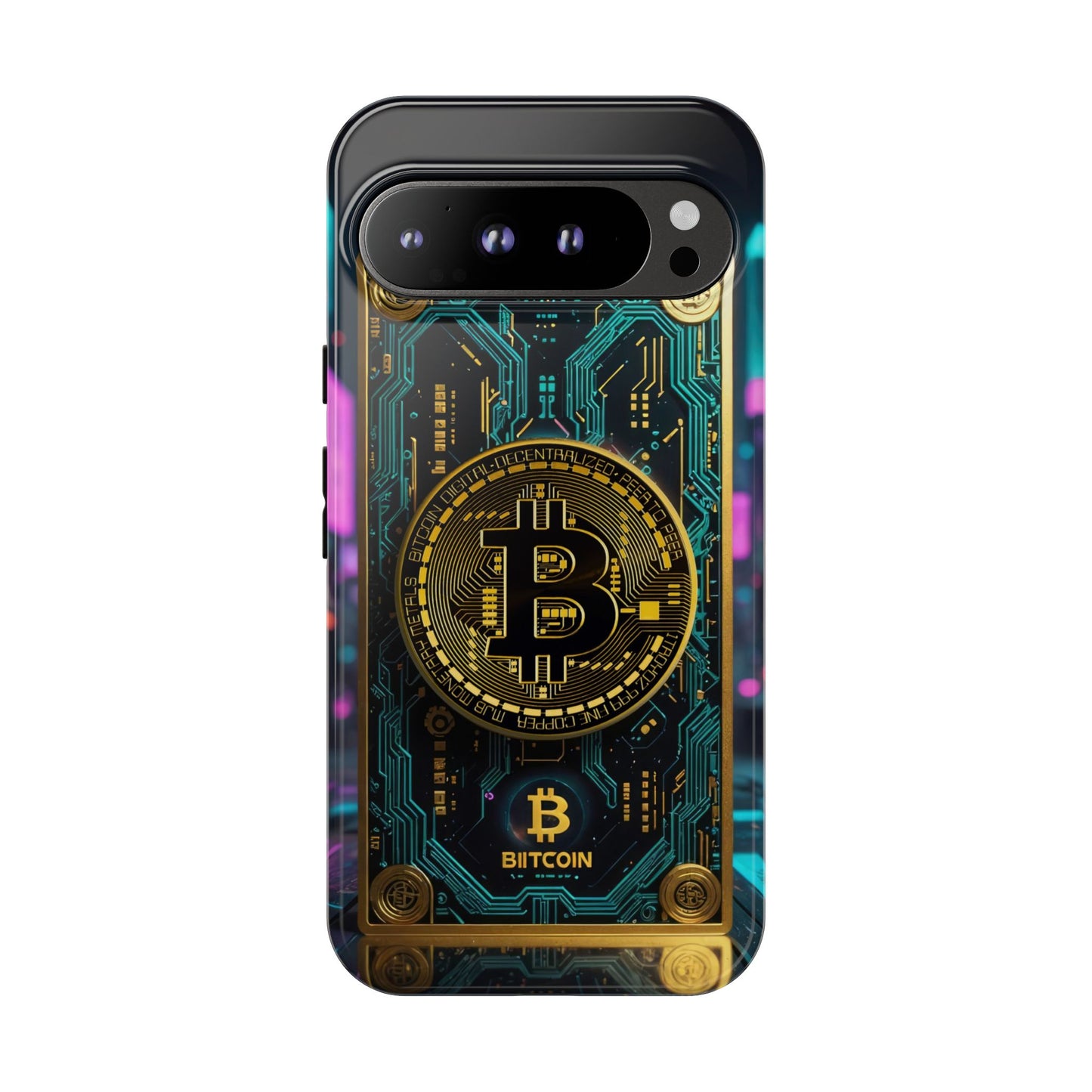 Bitcoin Google Pixel Phone Case - Tough Cases with Cryptocurrency Design