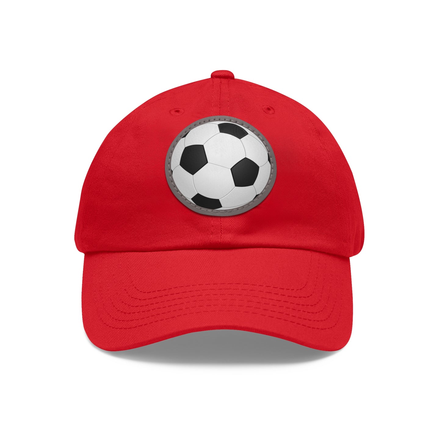 Soccer Dad Hat with Leather Patch (Round)