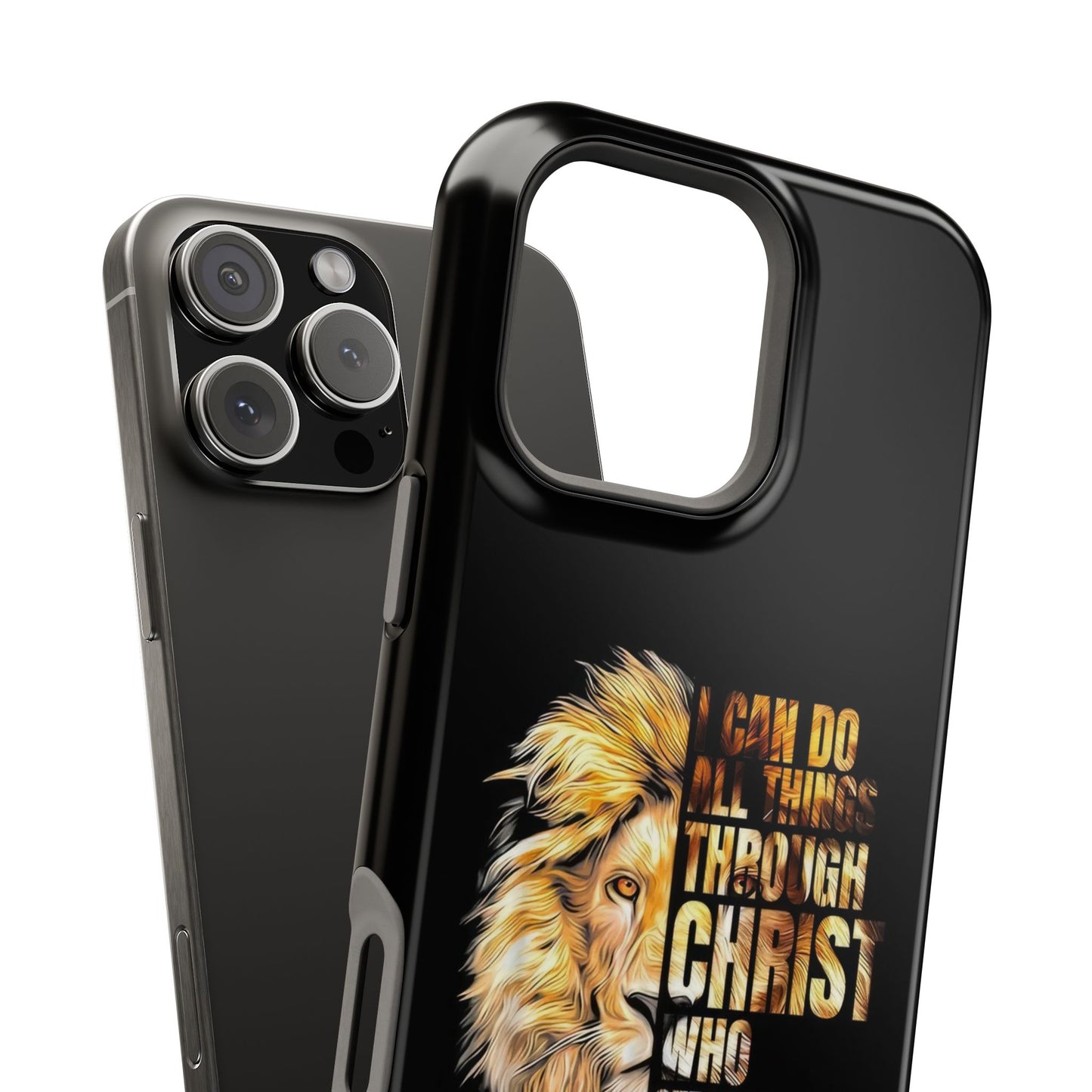 Inspirational Lion Magnetic iPhone Case, Strength & Faith, Christian Accessories