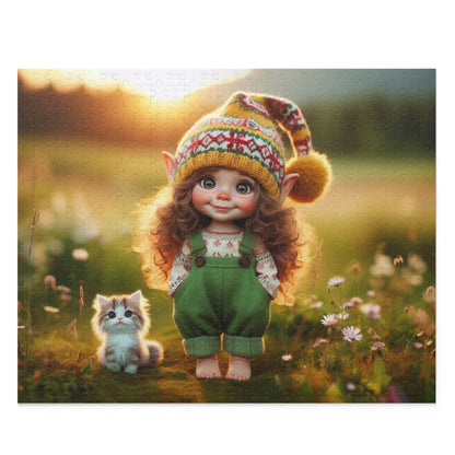 Franchesca Elf with Her Kitten Puzzle, 120, 252 or 500 pieces
