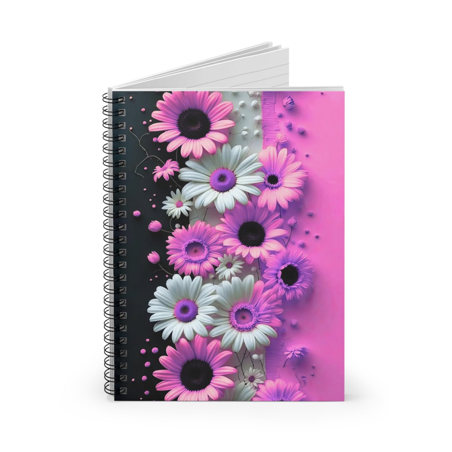 Pink Floral Spiral Notebook 6" x 8" –  Flower Design
