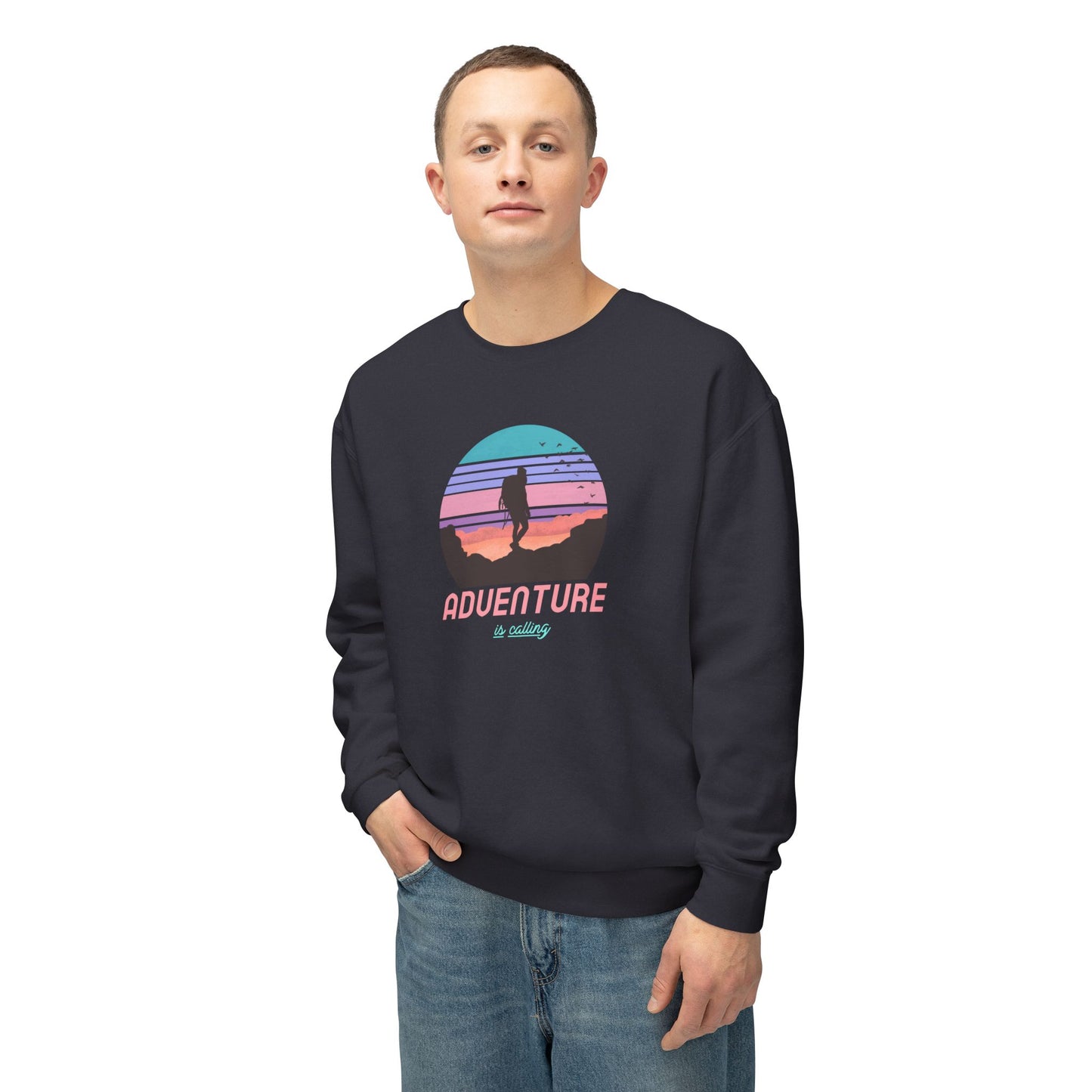 Adventure Is Calling Unisex Lightweight Crewneck Sweatshirt