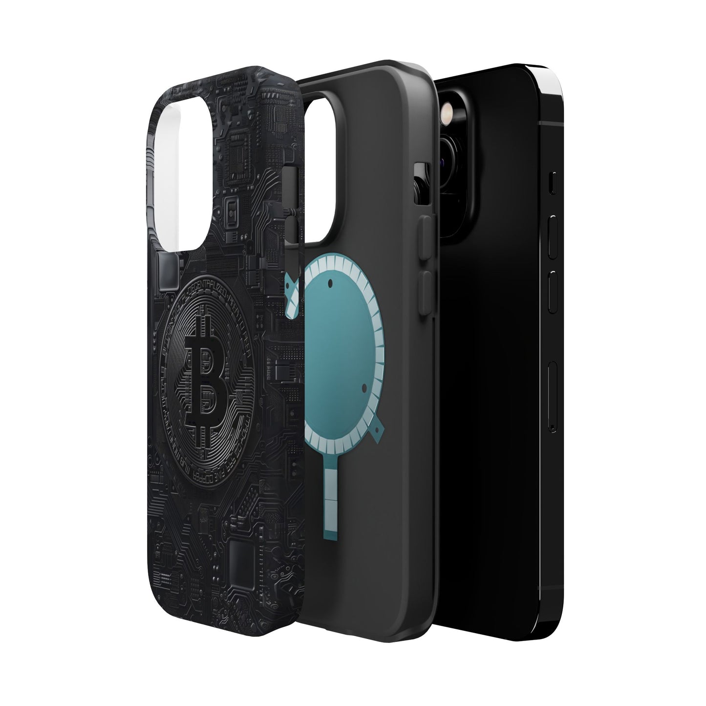 Black Bitcoin Magnetic iPhone Cases - Ideal for Tech Enthusiasts
