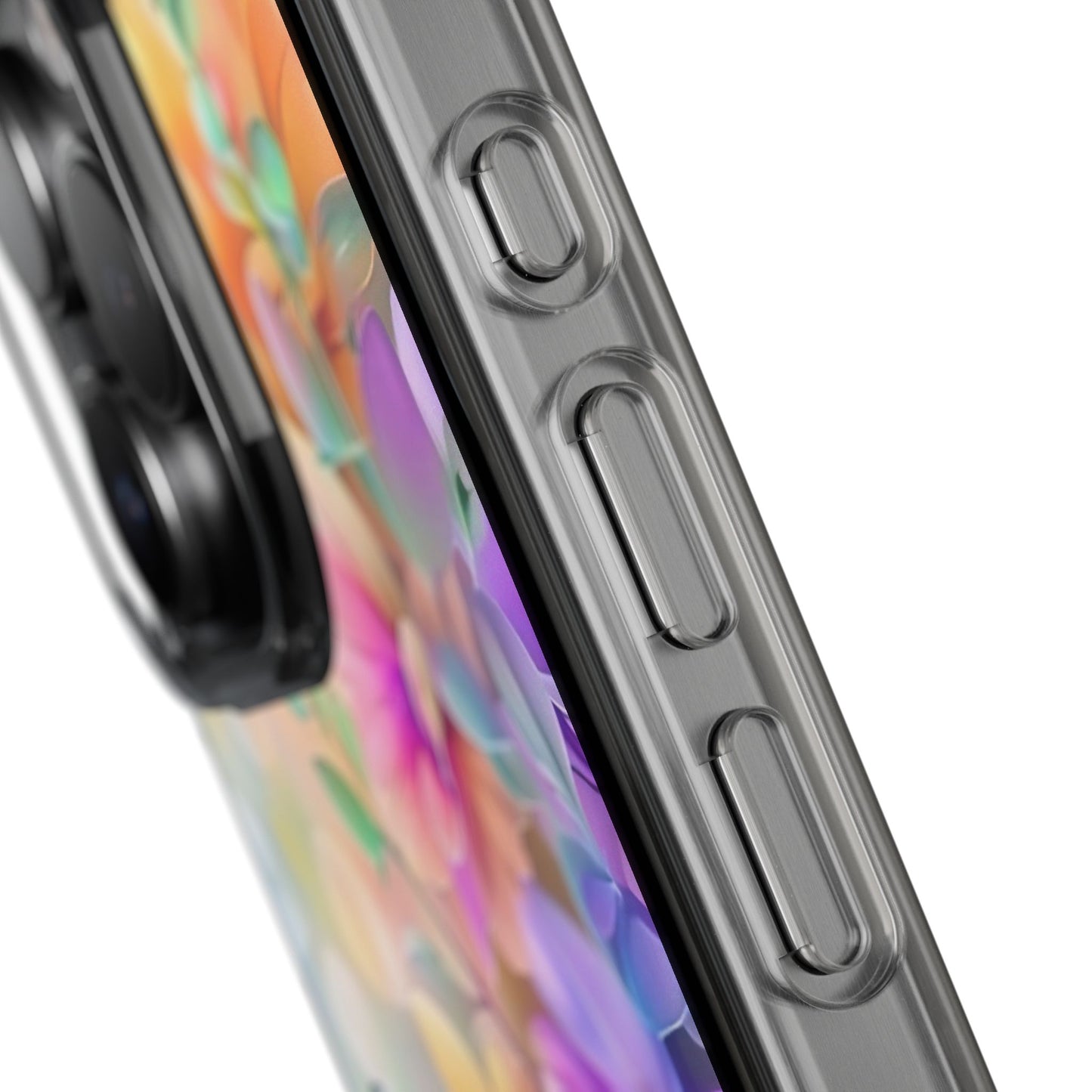 Floral Clear Phone Case -  Colorful Spring Design