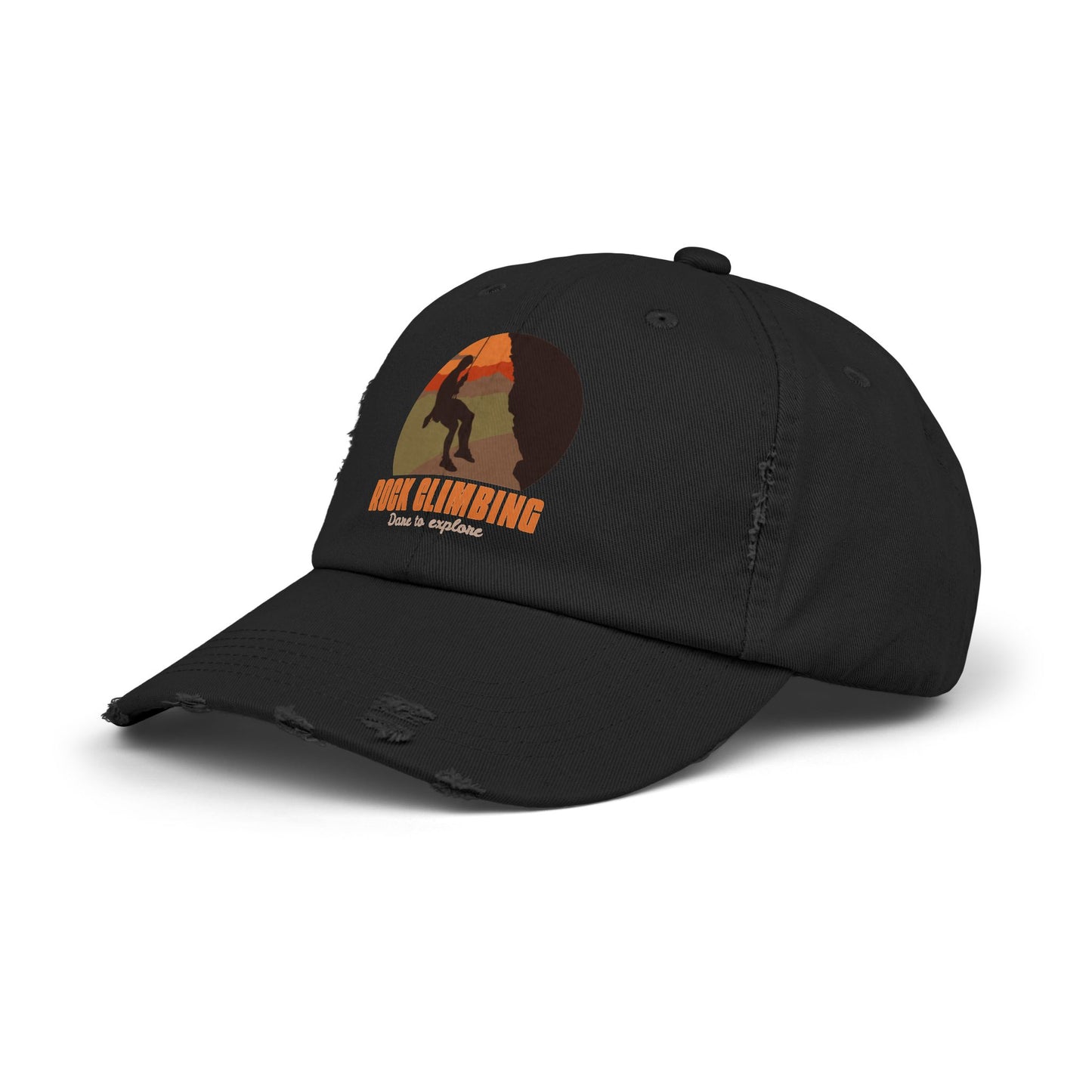 Rock Climbing Dare to Explore Unisex Distressed Cap