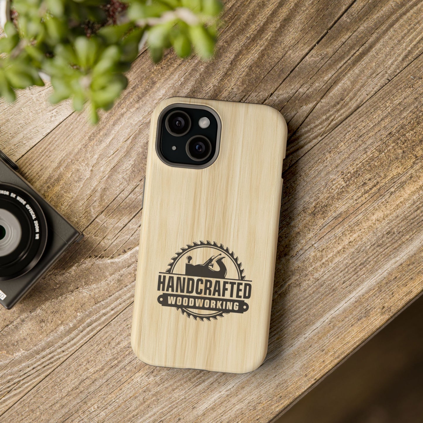 Handcrafted Woodworking Logo Magnetic Phone Cases