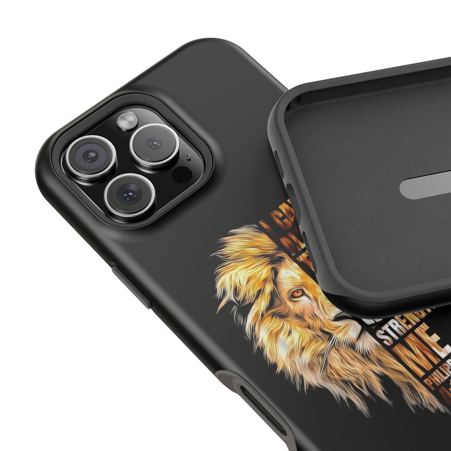 Inspirational Lion Magnetic iPhone Case, Strength & Faith, Christian Accessories