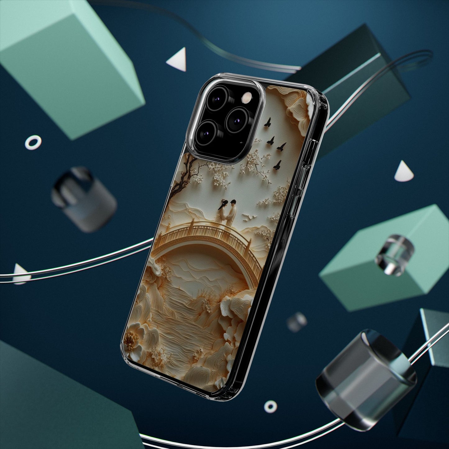 Romantic Couple 3D Effect Clear Cases,  Artistic Protective Cover