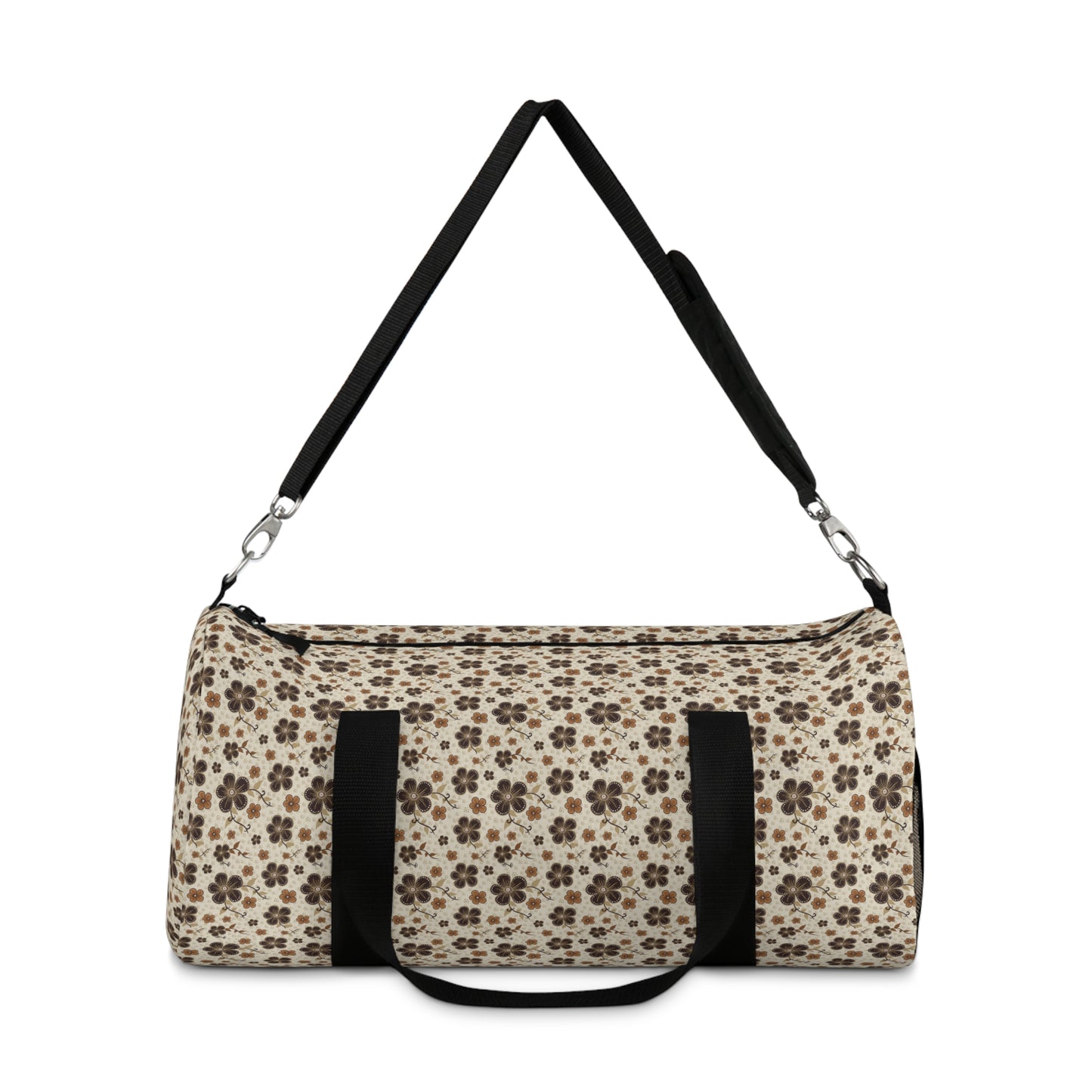 Timeless Elegance: Minimal Floral Duffel Bag / Beige