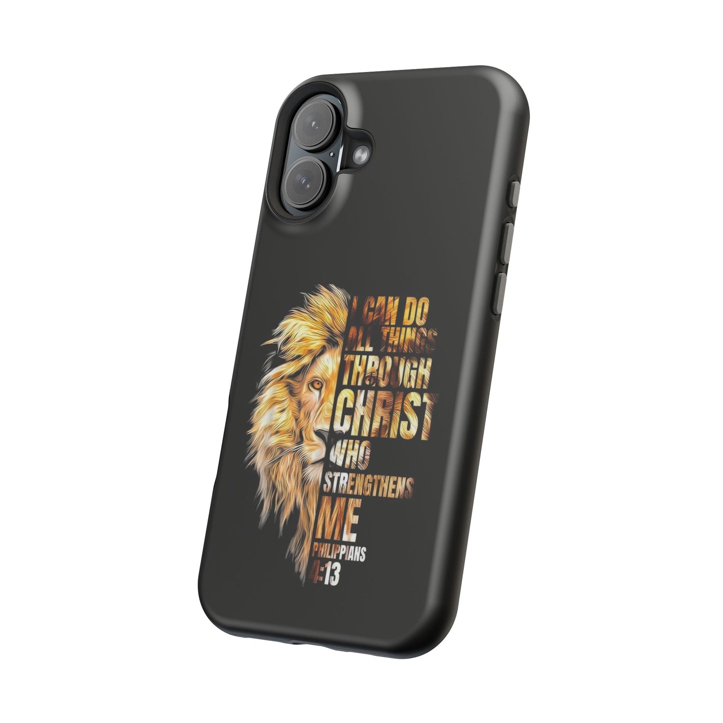 Inspirational Lion Magnetic iPhone Case, Strength & Faith, Christian Accessories