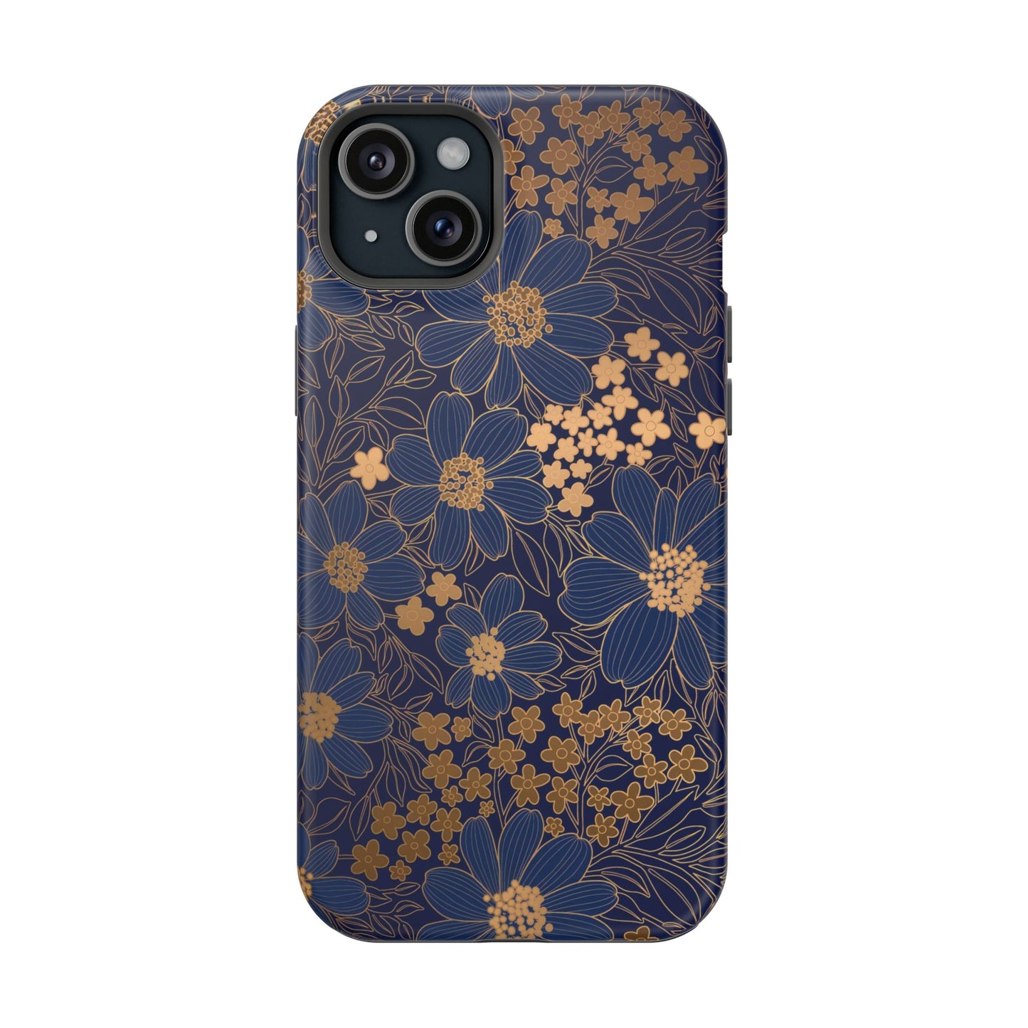Luxury Serial Magnetic Phone Case, Golden Floral