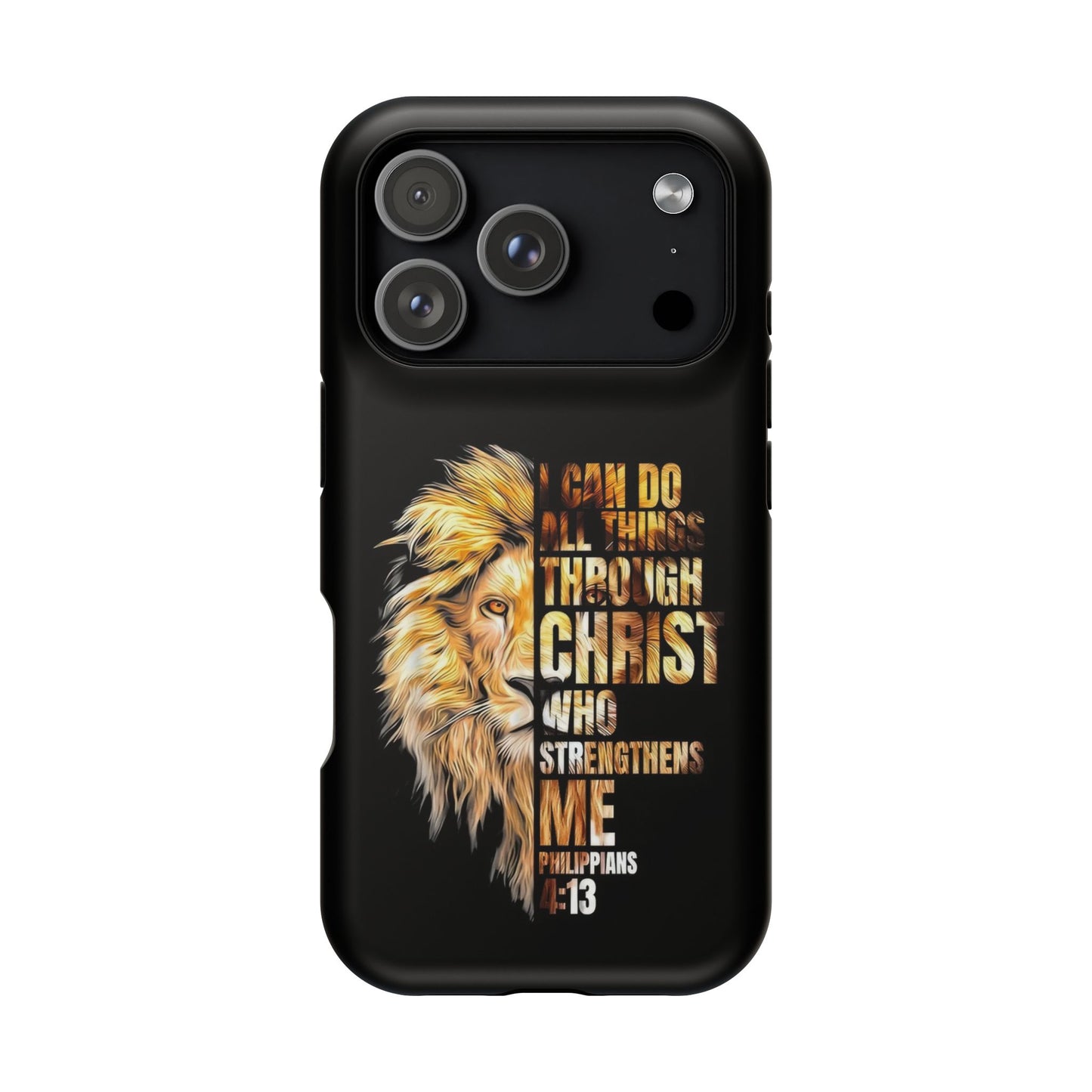 Inspirational Lion Magnetic iPhone Case, Strength & Faith, Christian Accessories