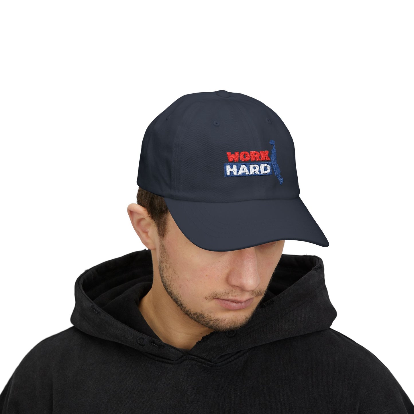 Work Hard Classic Dad Cap / embroidered