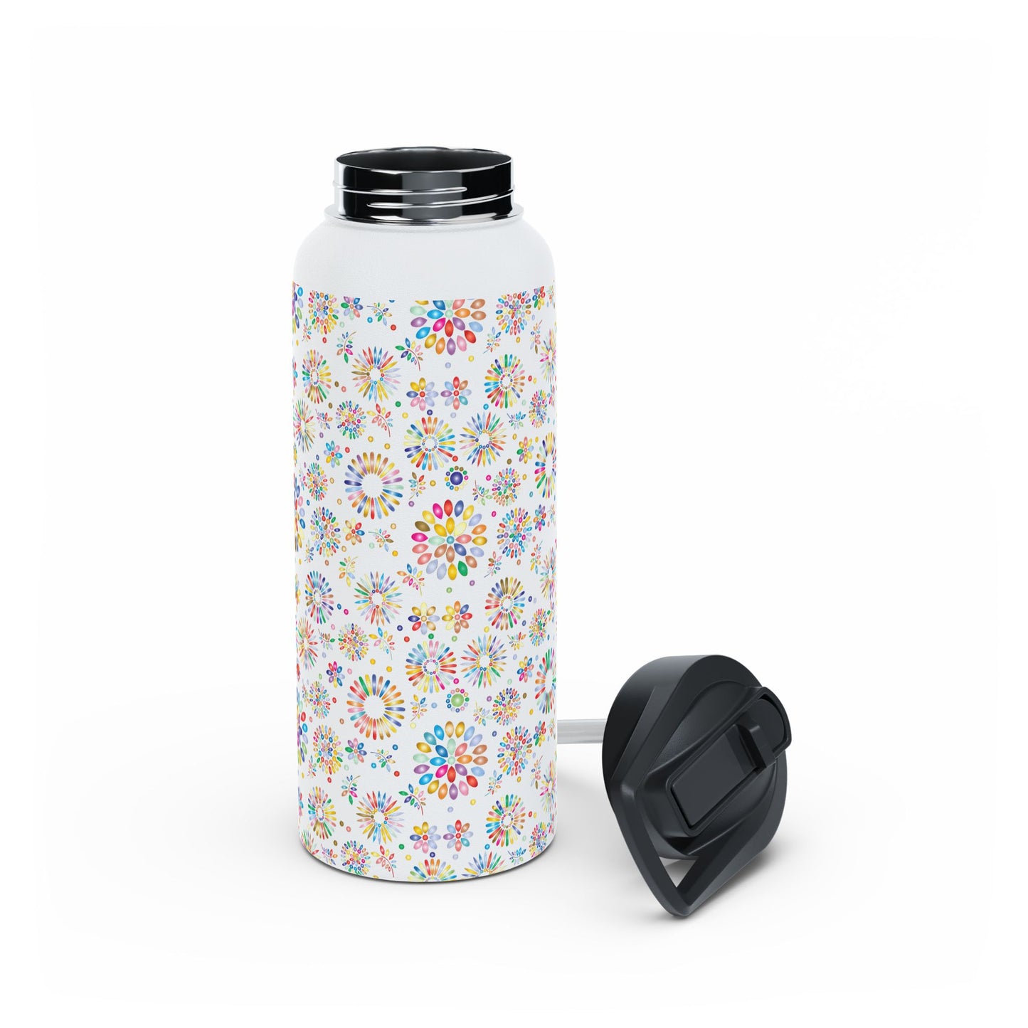 Vibrant Vibes Stainless Steel Water Bottle, Standard Lid