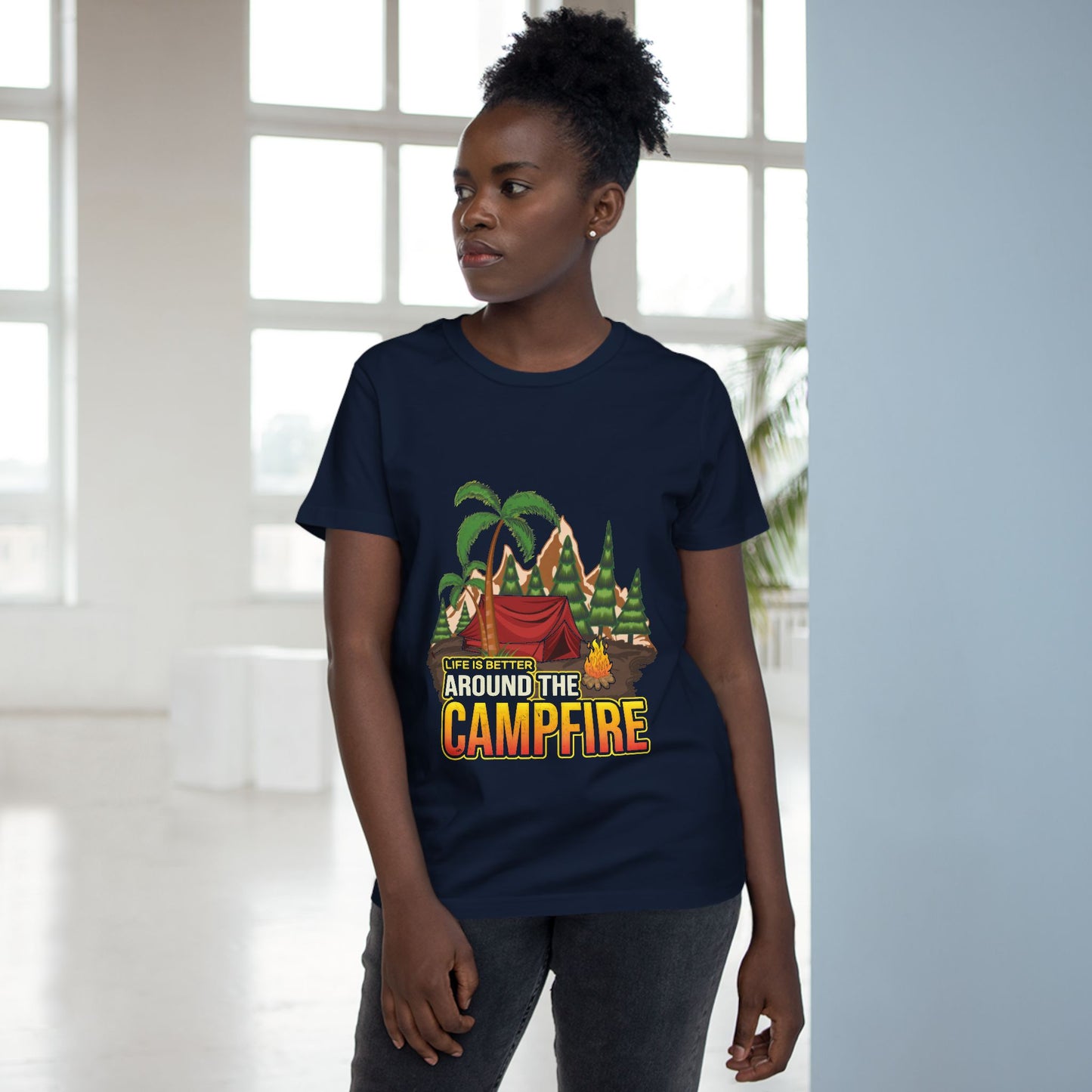 Women's Campfire Vibes Tee - Life is Better Around the Campfire Shirt