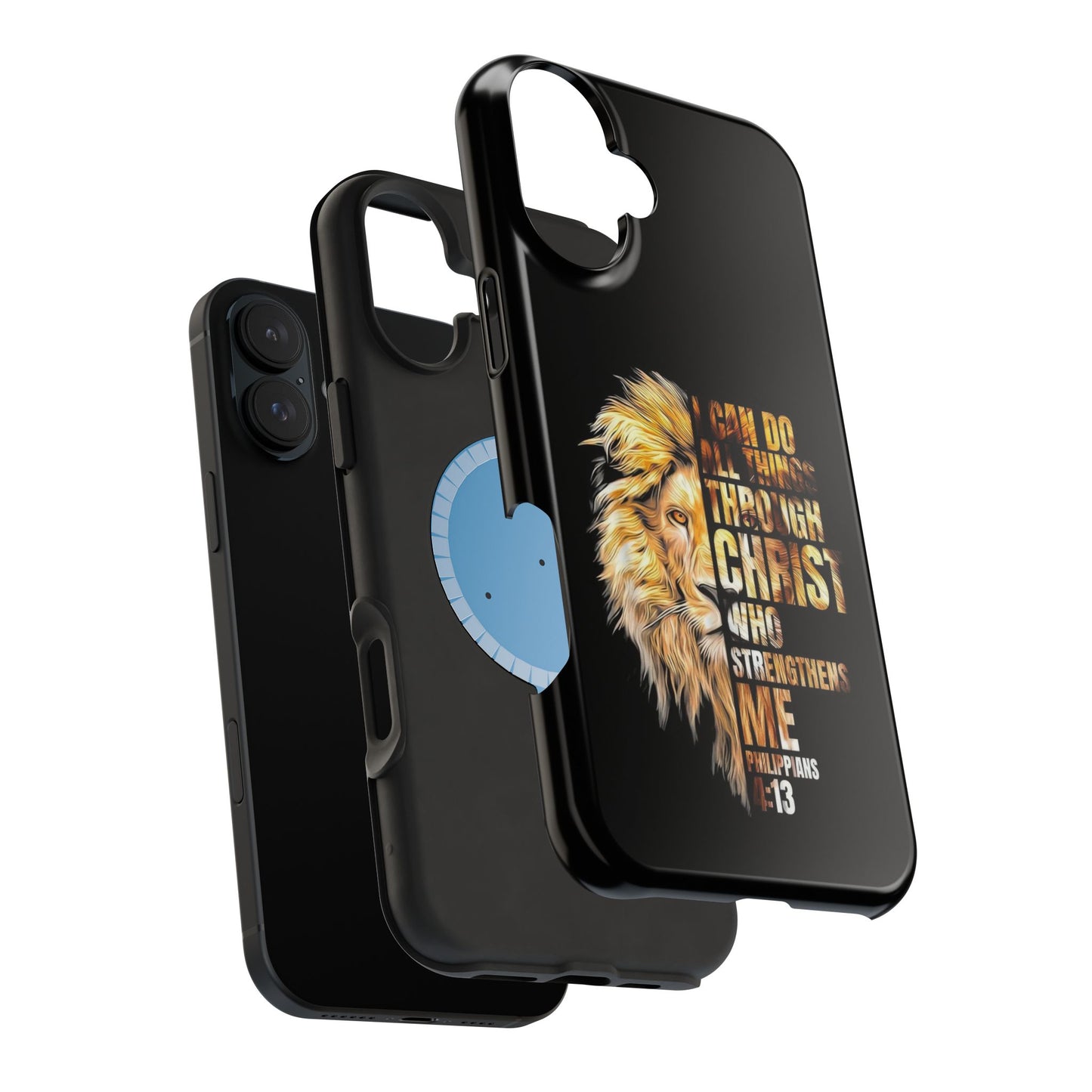 Inspirational Lion Magnetic iPhone Case, Strength & Faith, Christian Accessories