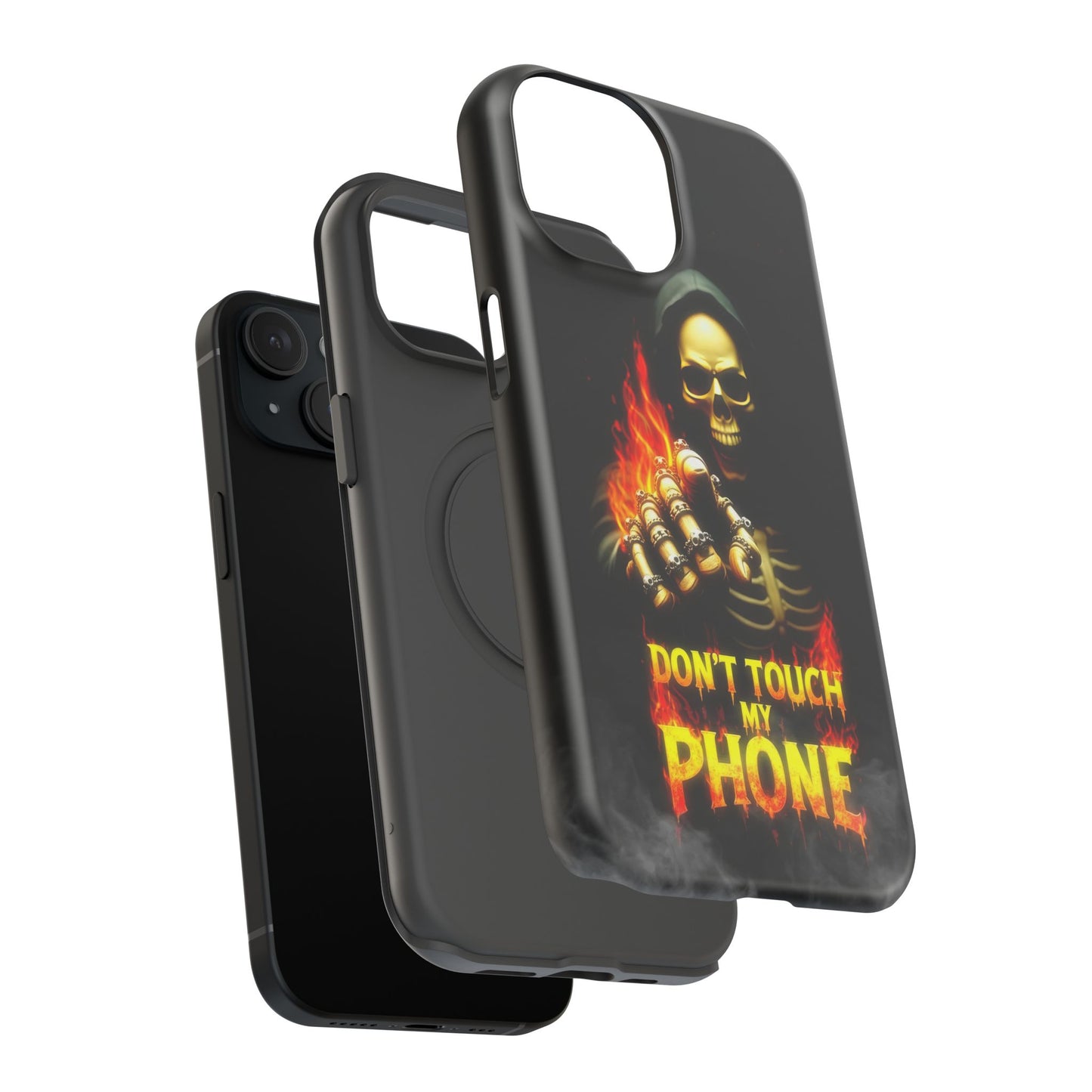 Skull Design Impact-Resistant iPhone Case, Don't Touch My Phone