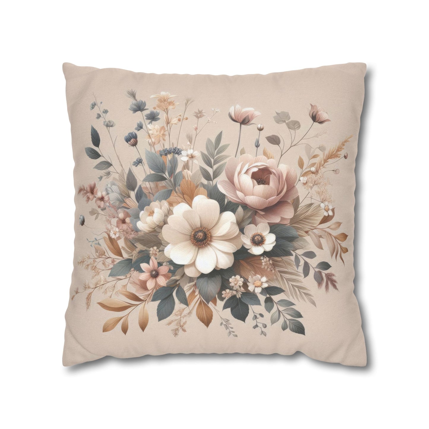 Dreamy Fall Blooms Spun Polyester Square Pillowcase