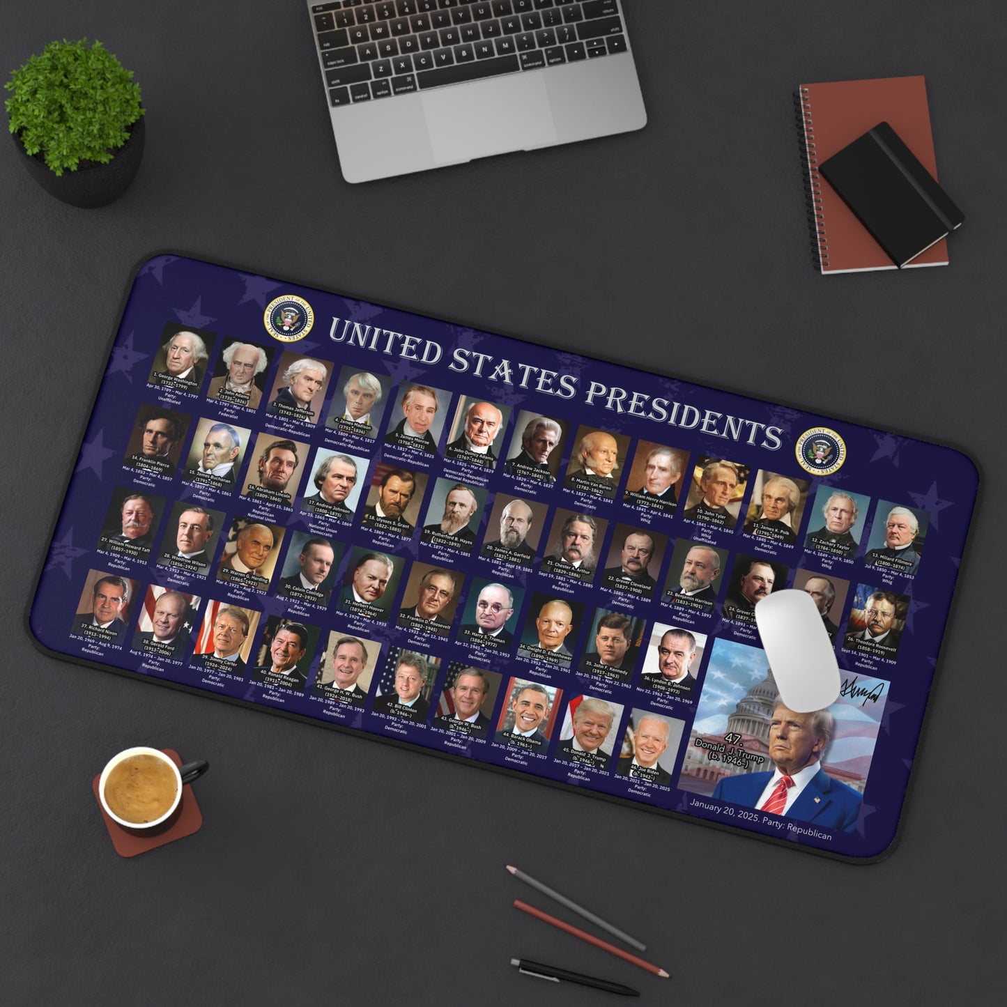 Educational Desk Mat / US Presidents