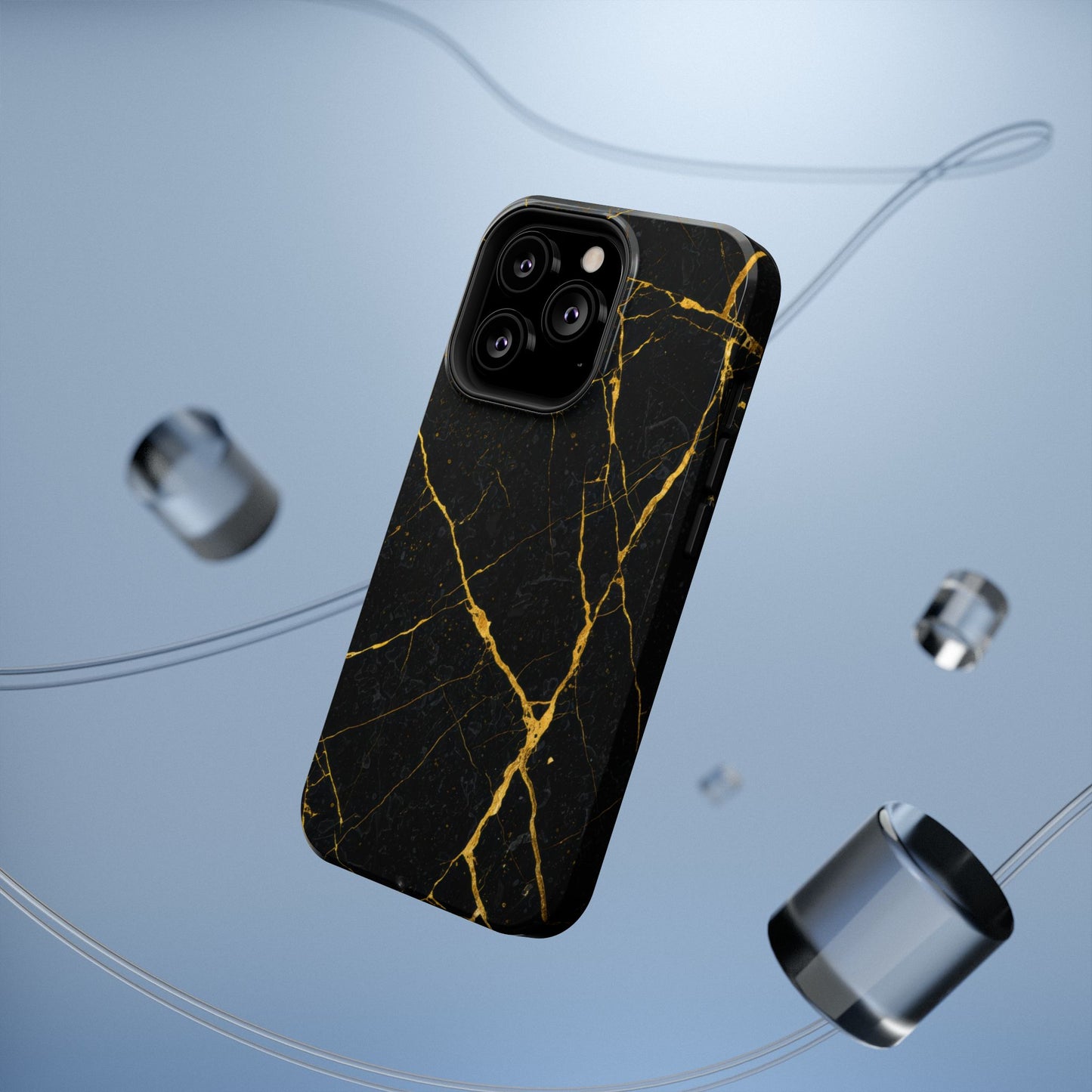 Luxury Black Marble Impact-Resistant iPhone