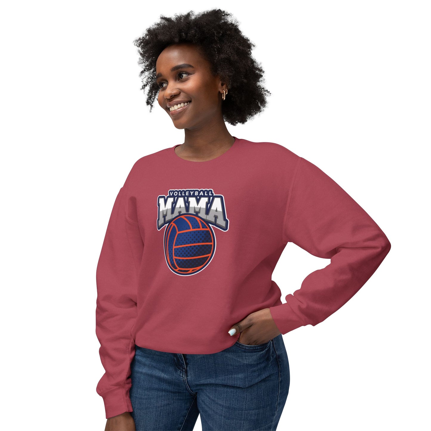 Volleyball Mama Unisex Lightweight Crewneck Sweatshirt