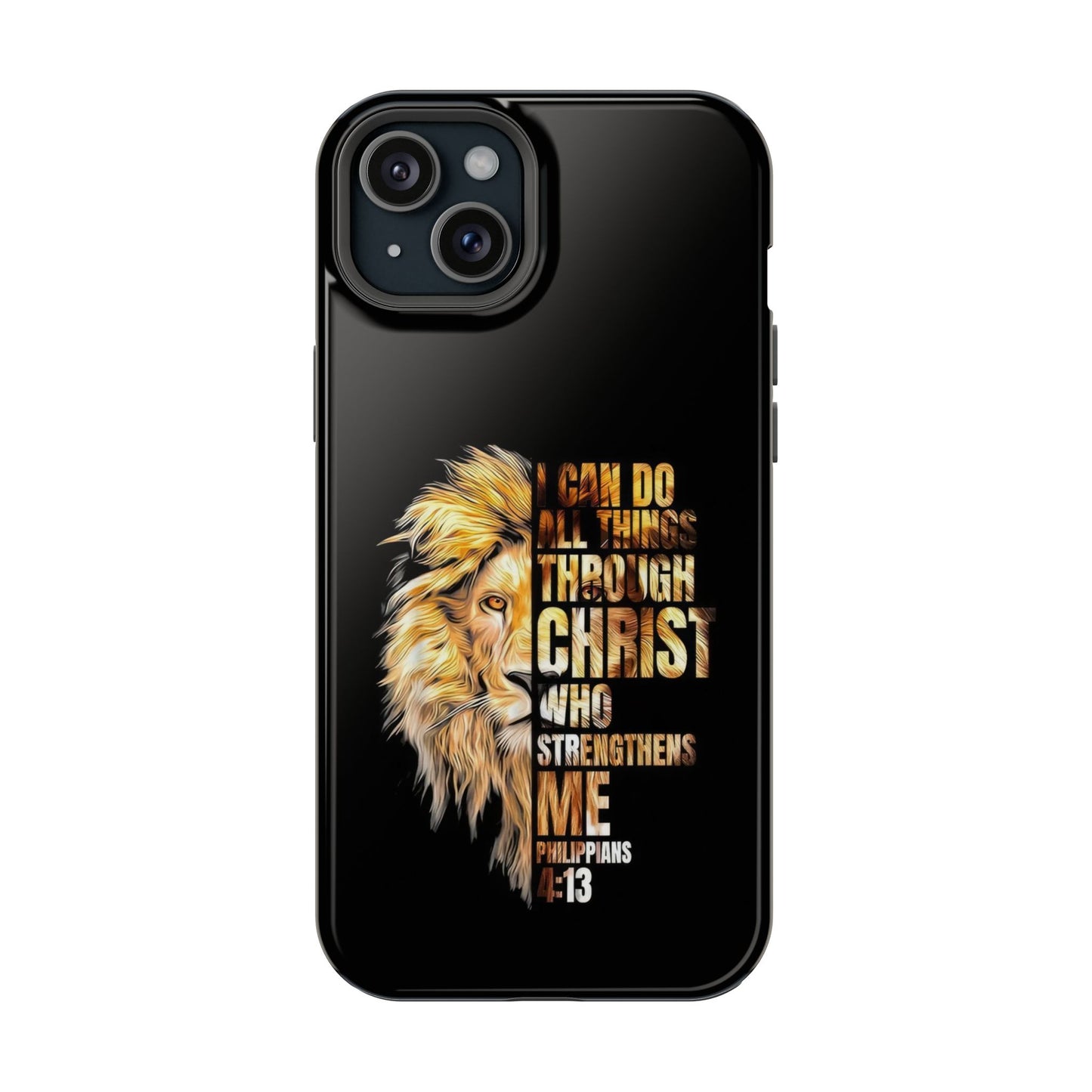 Inspirational Lion Magnetic iPhone Case, Strength & Faith, Christian Accessories