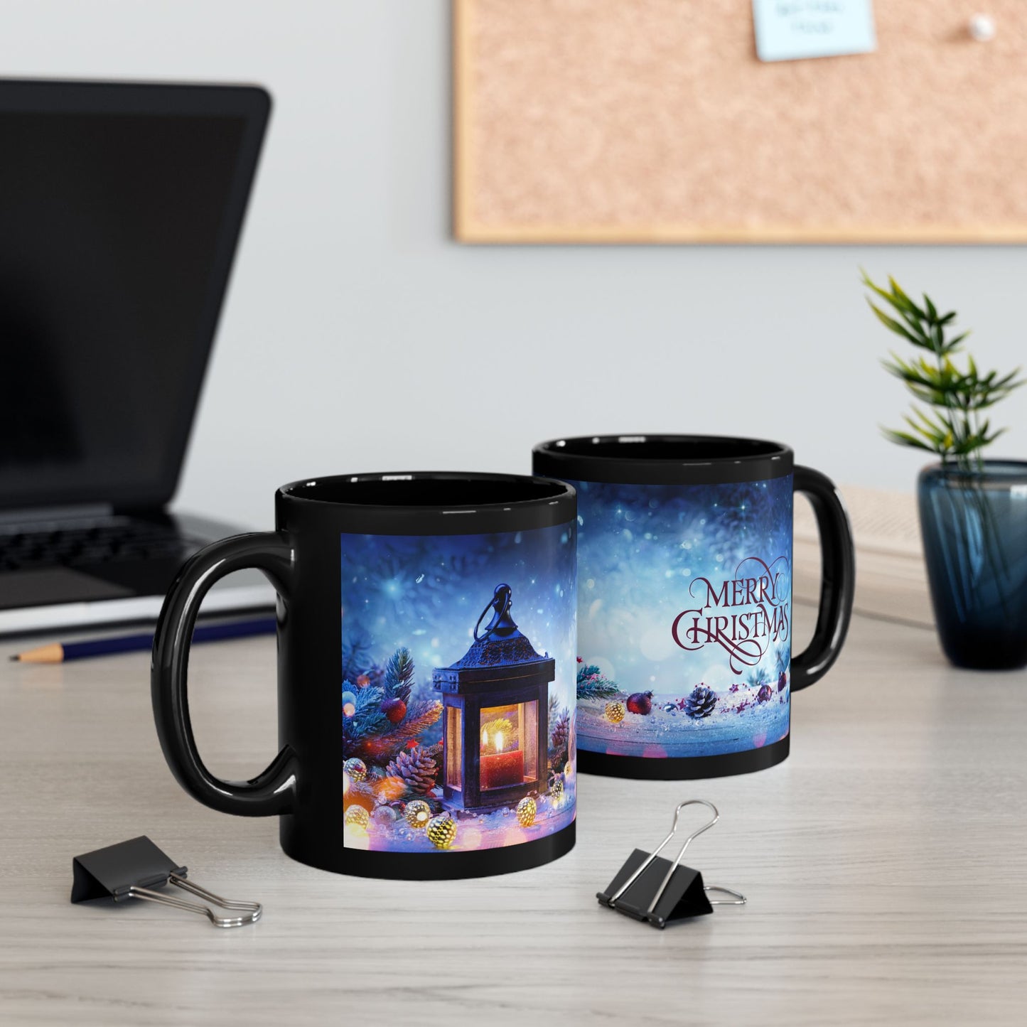 Silent Night Black Mug - 11oz, 15oz