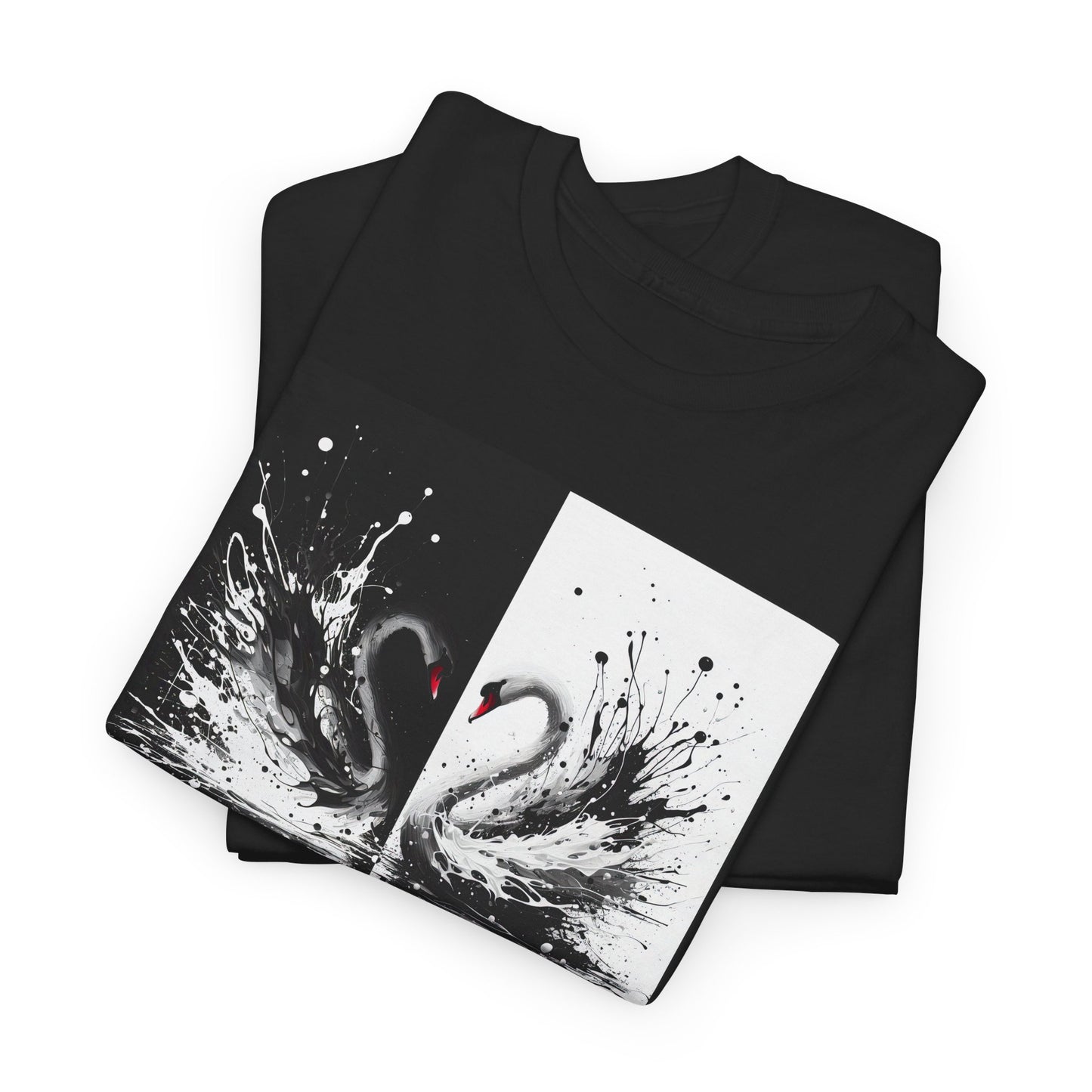 Black & White Swans Unisex Heavy Cotton Tee