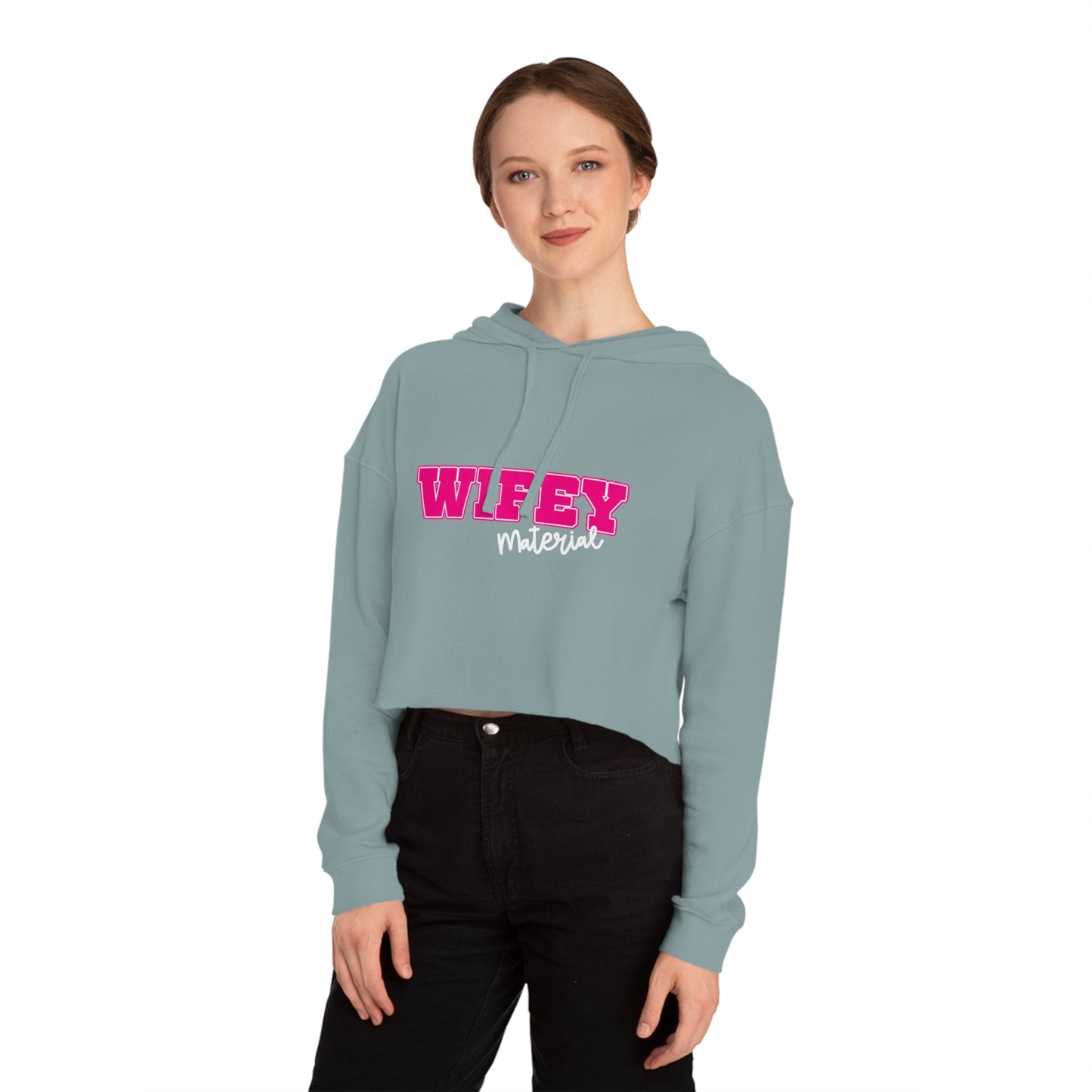 Wifey Material Women’s Cropped Hooded Sweatshirt