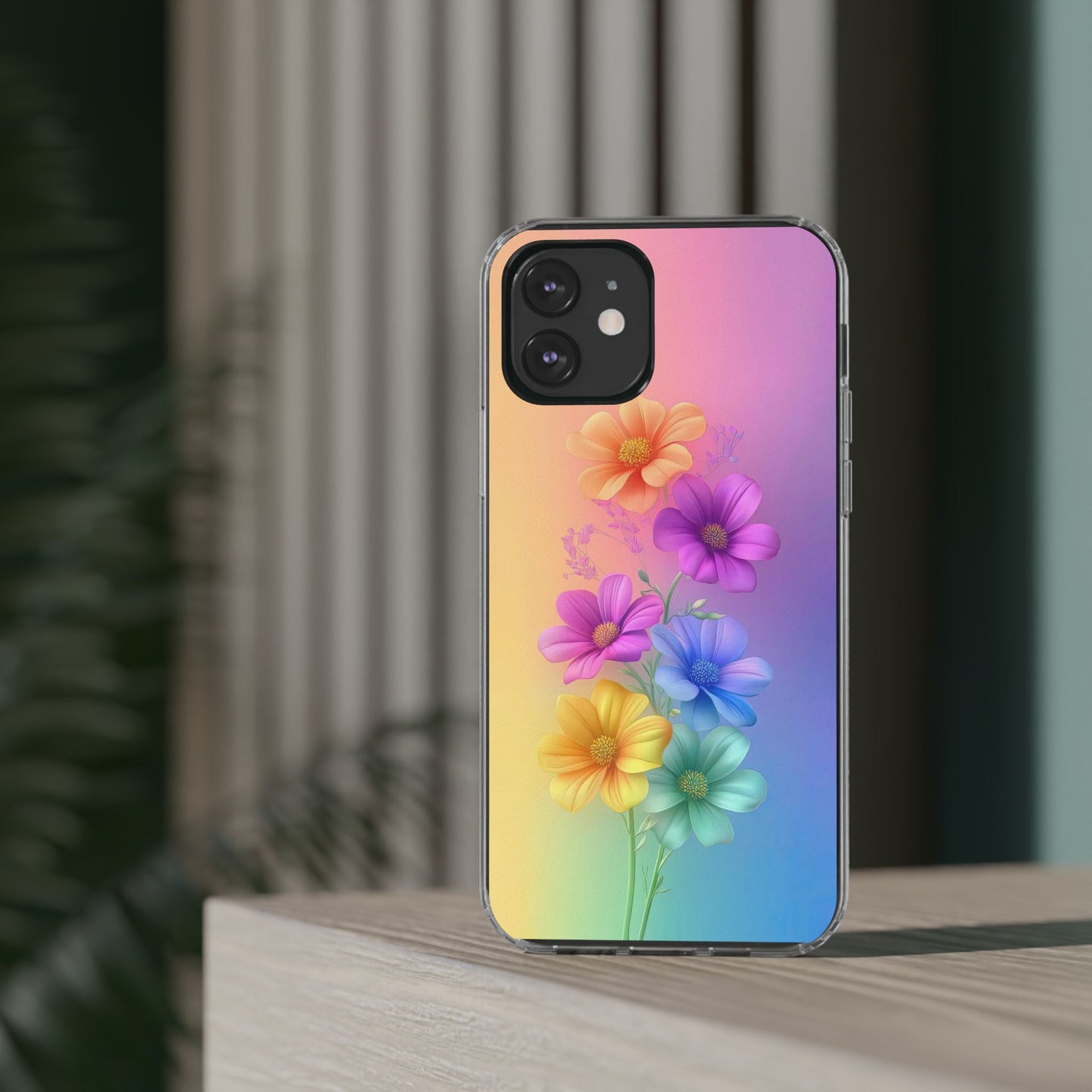 Floral Clear Phone Case – Colorful Flower Design
