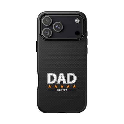 5-Star Dad iPhone Case - Tough Black Cover for Father's Day