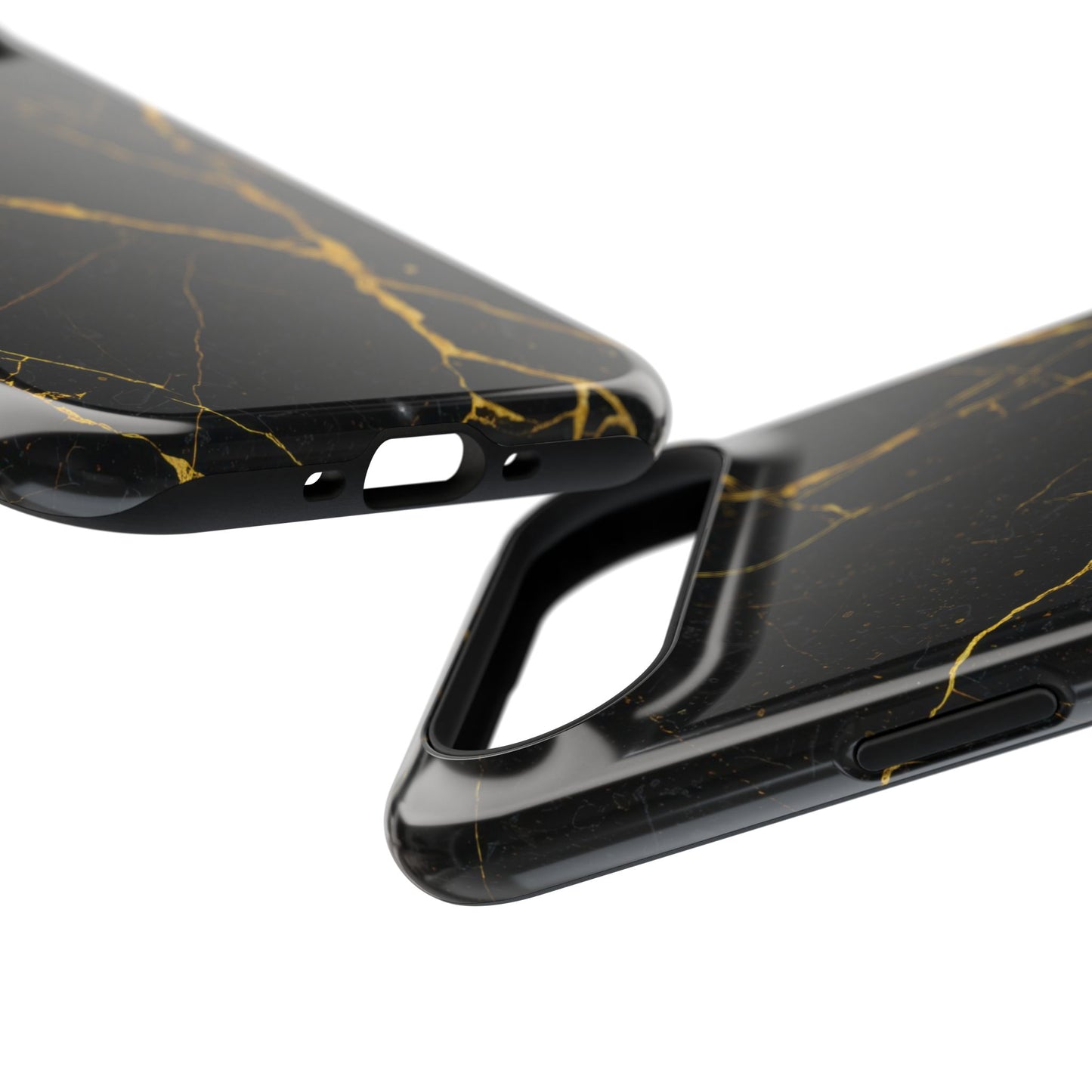 Luxury Black Marble Impact-Resistant iPhone