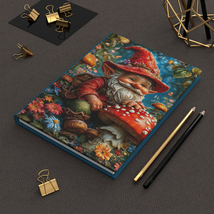 Gnome Fantasy Hardcover Journal, Whimsical Writing Notebook