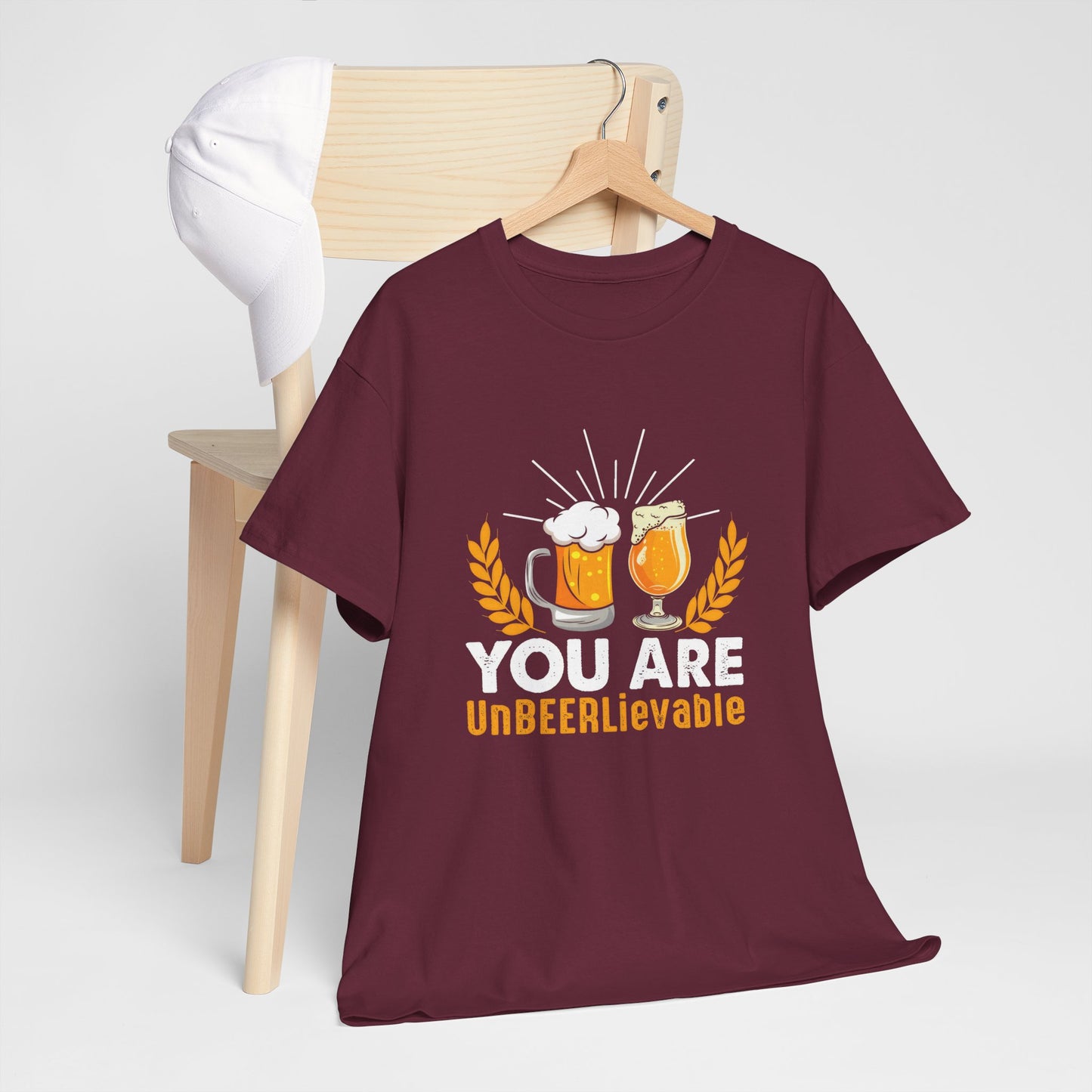 Funny Beer Slogan Tee, You Are UnBEERLievable