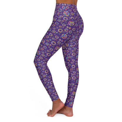 Vibrant Vibes High Waisted Yoga Leggings / Purple