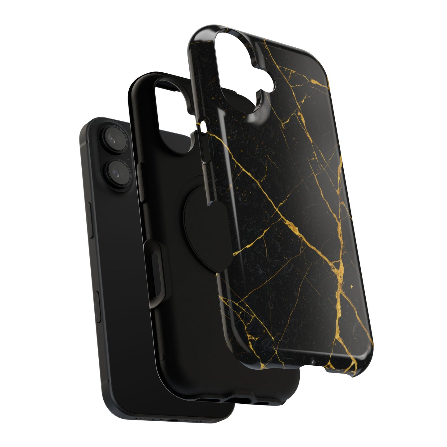 Luxury Black Marble Impact-Resistant iPhone